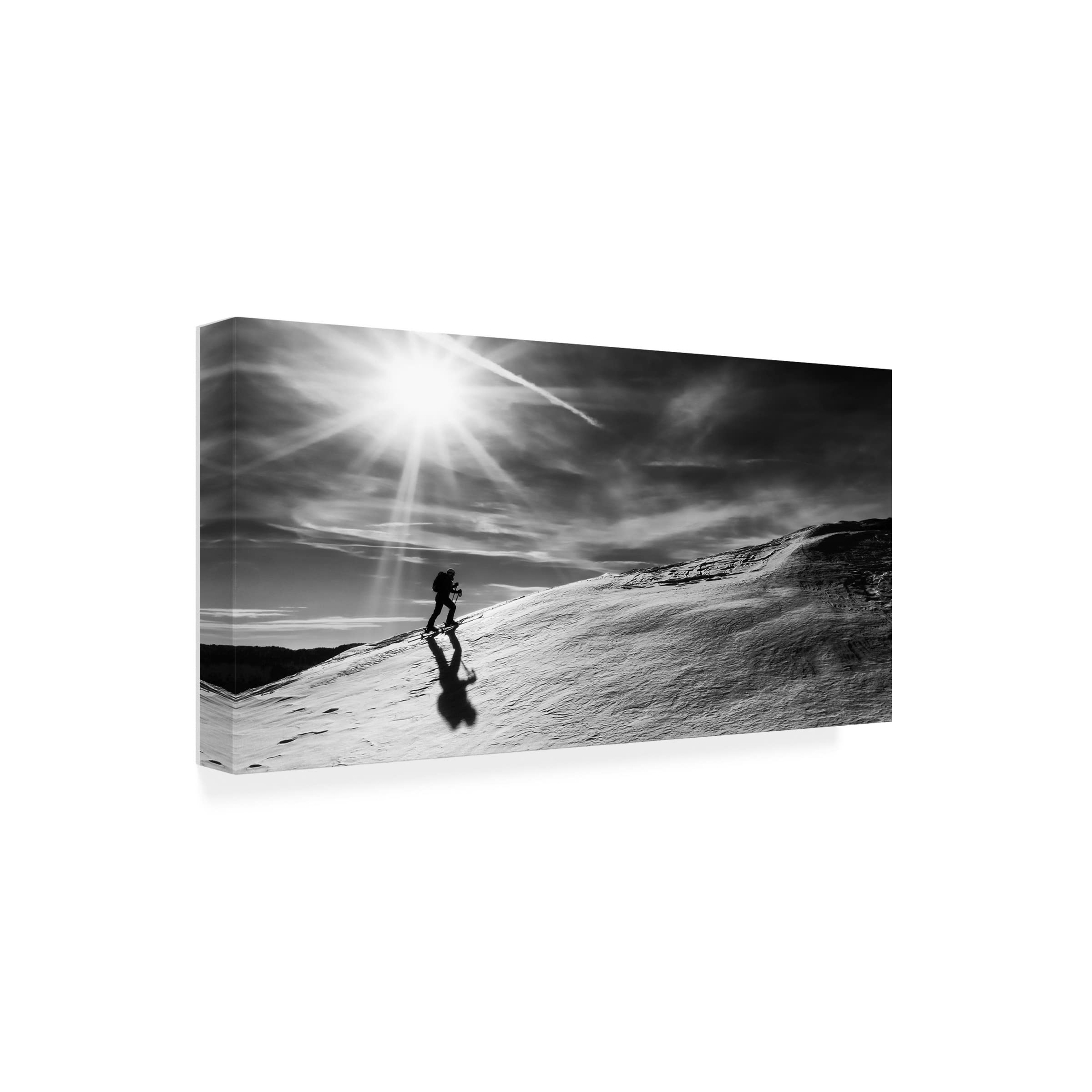Trademark Fine Art 'Way To The Summit' Canvas Wall Art by Marcel Rebro - Mountain Landscape Painting for Living Room, Bedroom & Office Decor