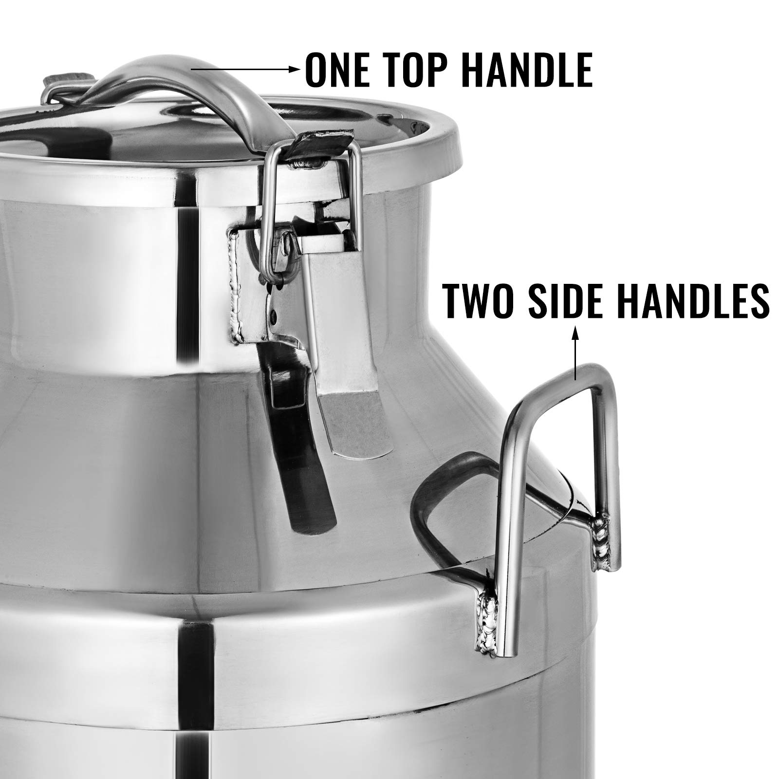 Mophorn 20L (5.25 Gallon) Stainless Steel Milk & Wine Storage Can with Airtight Lid - Heavy Duty Food Grade Container for Dairy, Brewing, Fermentation | Perfect for Farm, Winery, Home Kitchen Use
