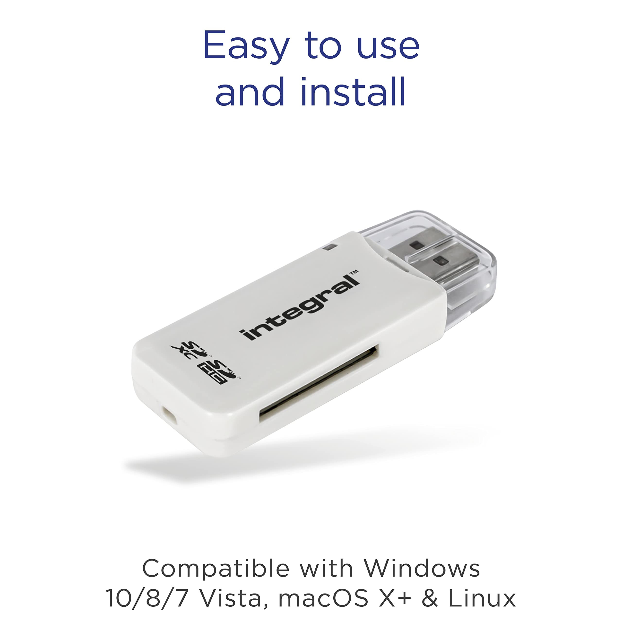 High-Speed USB 2.0 SD Card Reader - Plug & Play for PC & Mac | Compatible with SD/SDHC/SDXC Memory Cards | Perfect for Photo Transfer, Data Backup & File Management