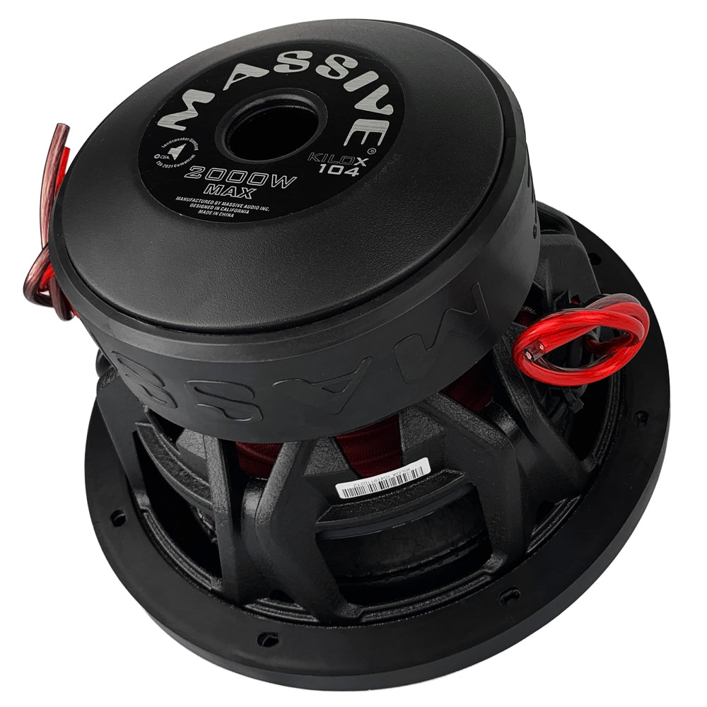 KILOX104V2 10-Inch 1000 Watts RMS Dual 4 Ohm 3 Voice Coil Car Subwoofer - Powerful Bass for Trucks, SUVs, and Custom Car Audio Systems