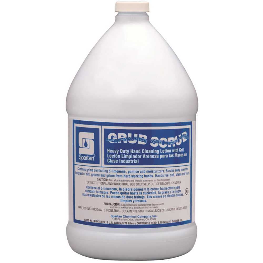 Grub Scrub Heavy Duty Hand Cleaner with Grit - 1 Gallon Bottle (4 Pack) - Industrial Strength for Mechanics, Gardeners & Construction Workers