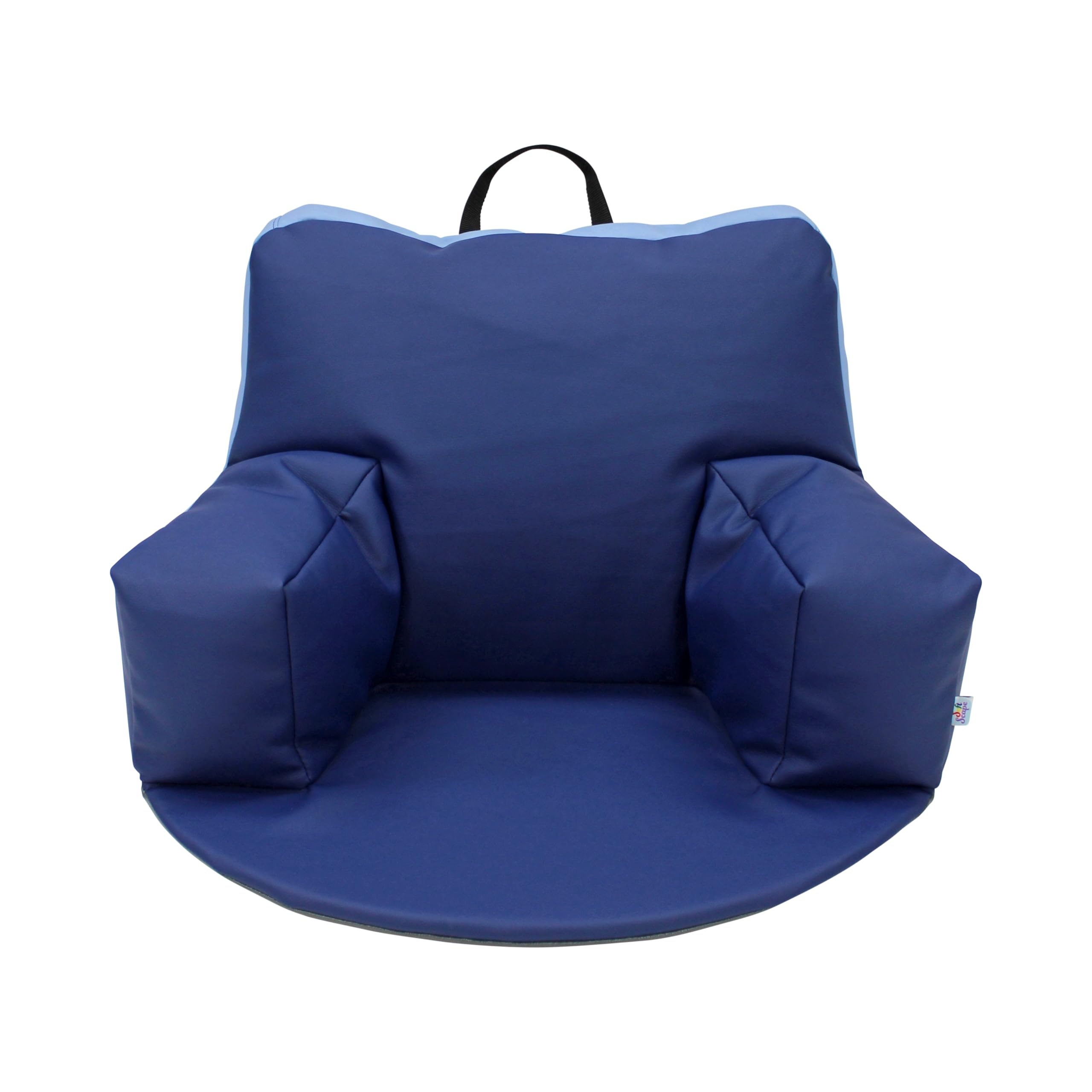 SoftScape Relax-N-Read Bean Bag Chair with Supportive Back Rest, Storage Pockets & Thick Foam Floor Pad - Portable Seating for Kids & Adults (2-Pack, Navy/Powder Blue, Large) - Perfect for Reading Nooks, Dorm Rooms & Play Areas