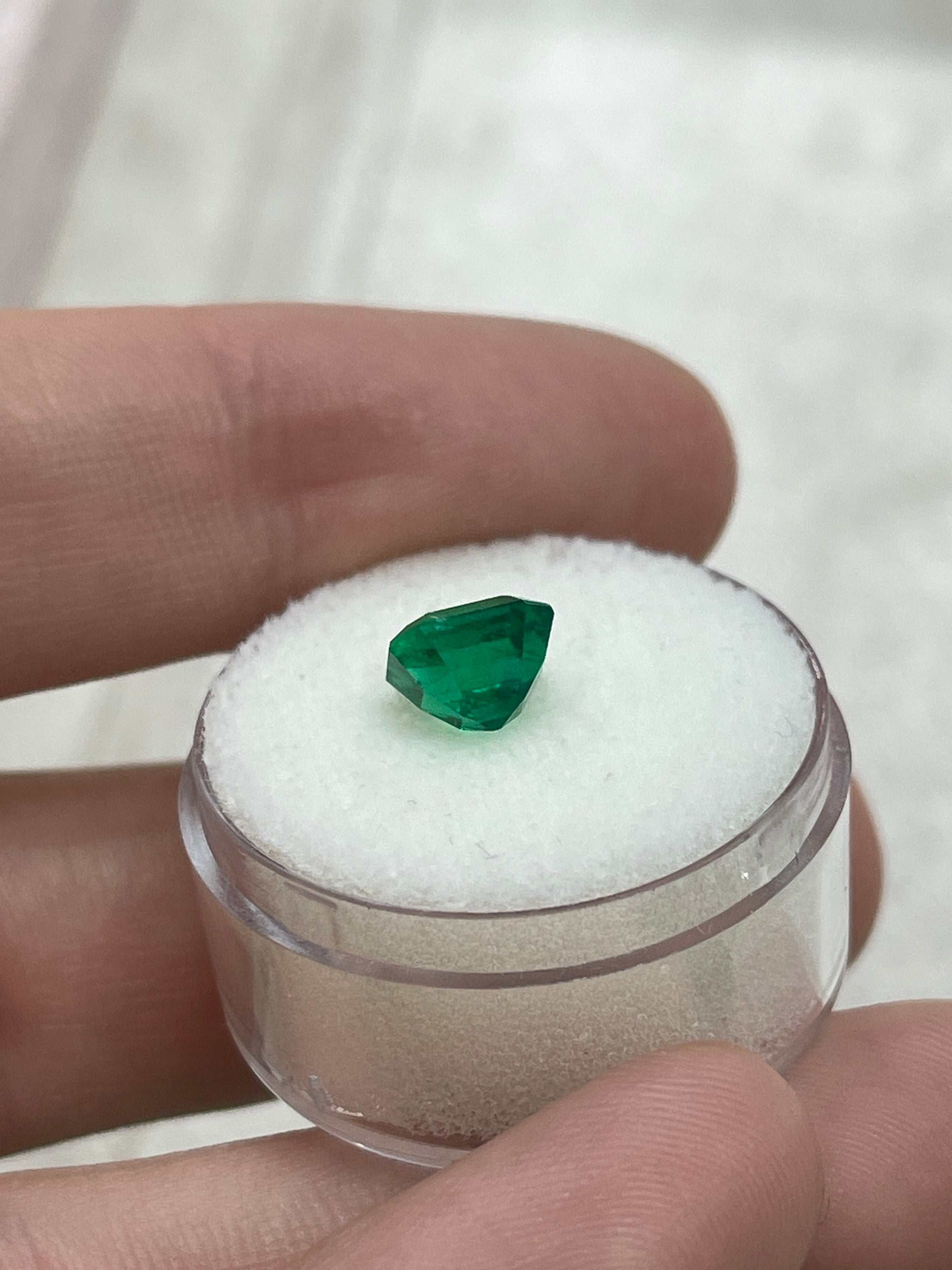 Faith Lab Diamond Art Deco Custom Ring - 1.75 Carat 7.5x6.75mm AAA+ Vivid Muzo Green Colombian Emerald, Emerald Cut Loose Gemstone for Investment & Jewelry Making | Perfect for Engagement Rings, Anniversary Gifts & Luxury Collections