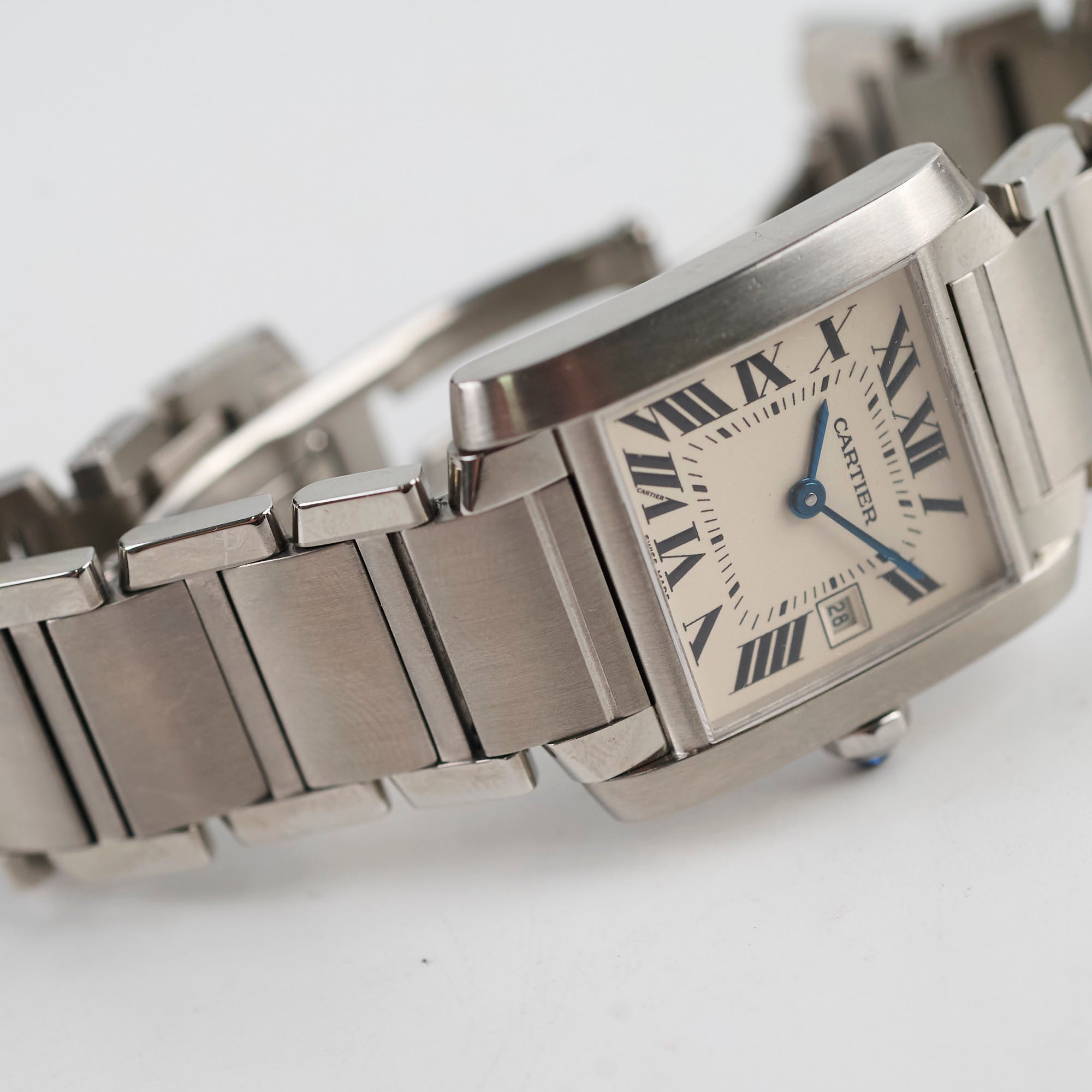 Cartier Medium Tank Francaise 27mm Stainless Steel Watch W51011Q3 - Luxury Women's Dress Watch for Business & Formal Occasions