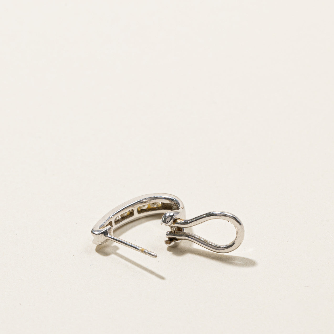 Channel Set Diamond Huggie Earrings 0.16ctw - 14K Gold Hoop Earrings for Women | Perfect for Everyday Wear, Date Nights & Special Occasions