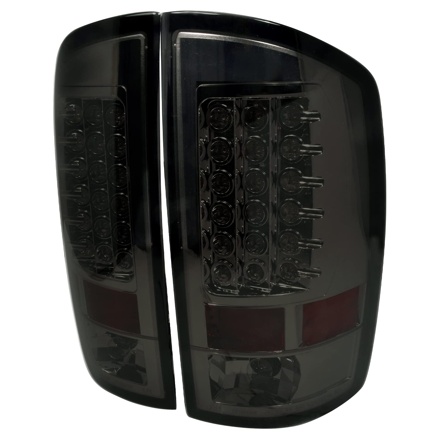 SPEC-D TUNING Smoke Lens LED Tail Lights for 2002-2006 Dodge Ram 1500/2500/3500 - Left & Right Pair Assembly - Upgrade Your Truck's Style & Safety for Night Driving & Off-Road Adventures