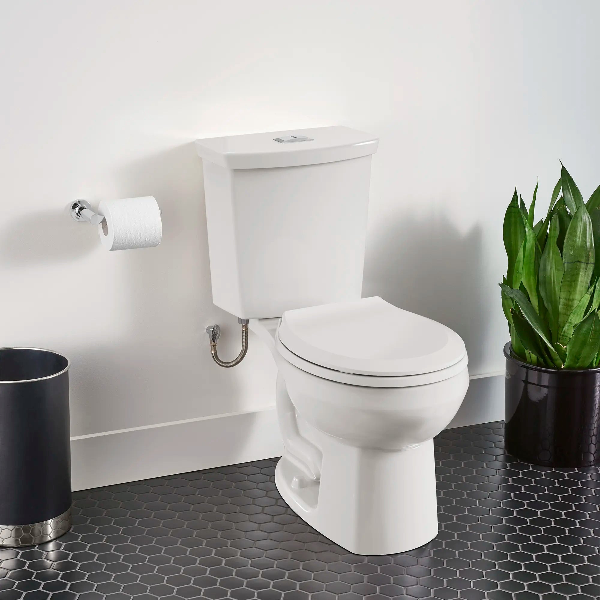 H2Option® Dual Flush Toilet - 1.28/0.92 GPF (4.8/3.5 LPF) Standard Height Round Front Toilet with Seat & Wax Ring - Water Saving Bathroom Solution for Homes & Offices