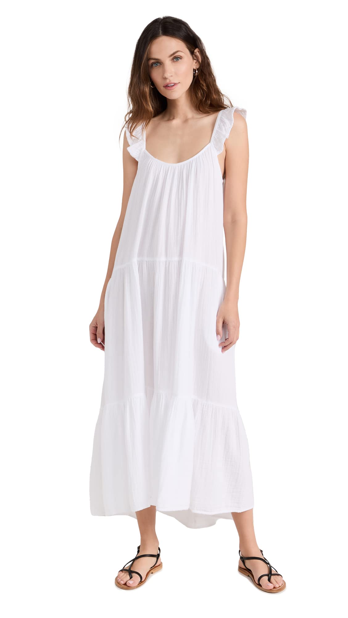XIRENA Women's Rumer Dress - Flowy Summer Midi Dress with Puff Sleeves, Casual Boho Chic Dress for Beach, Vacation & Date Night