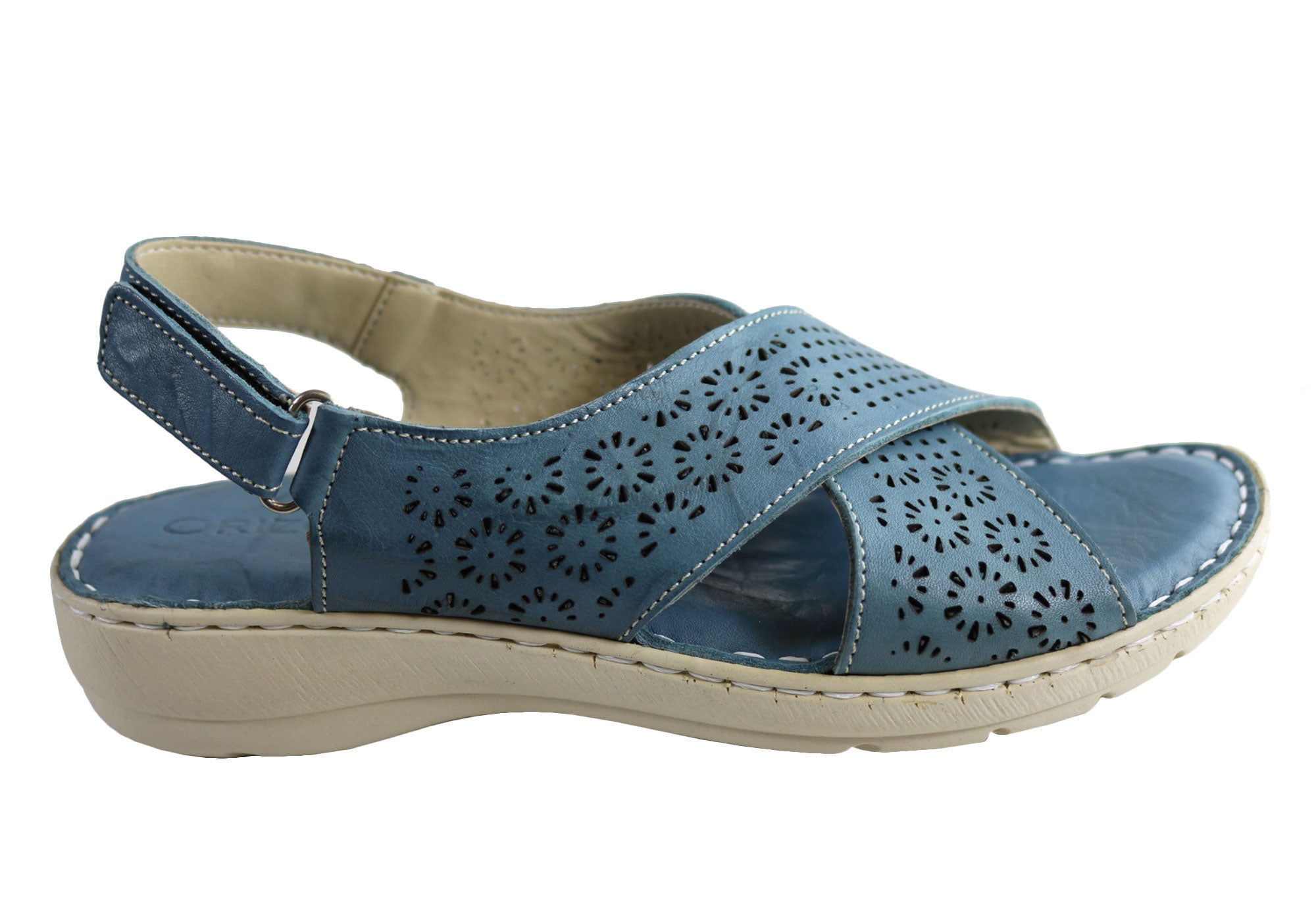 Orizonte Audrey Women's European Leather Comfortable Cushioned Sandals - Stylish & Supportive Summer Walking Shoes for Beach, Travel & Casual Outings