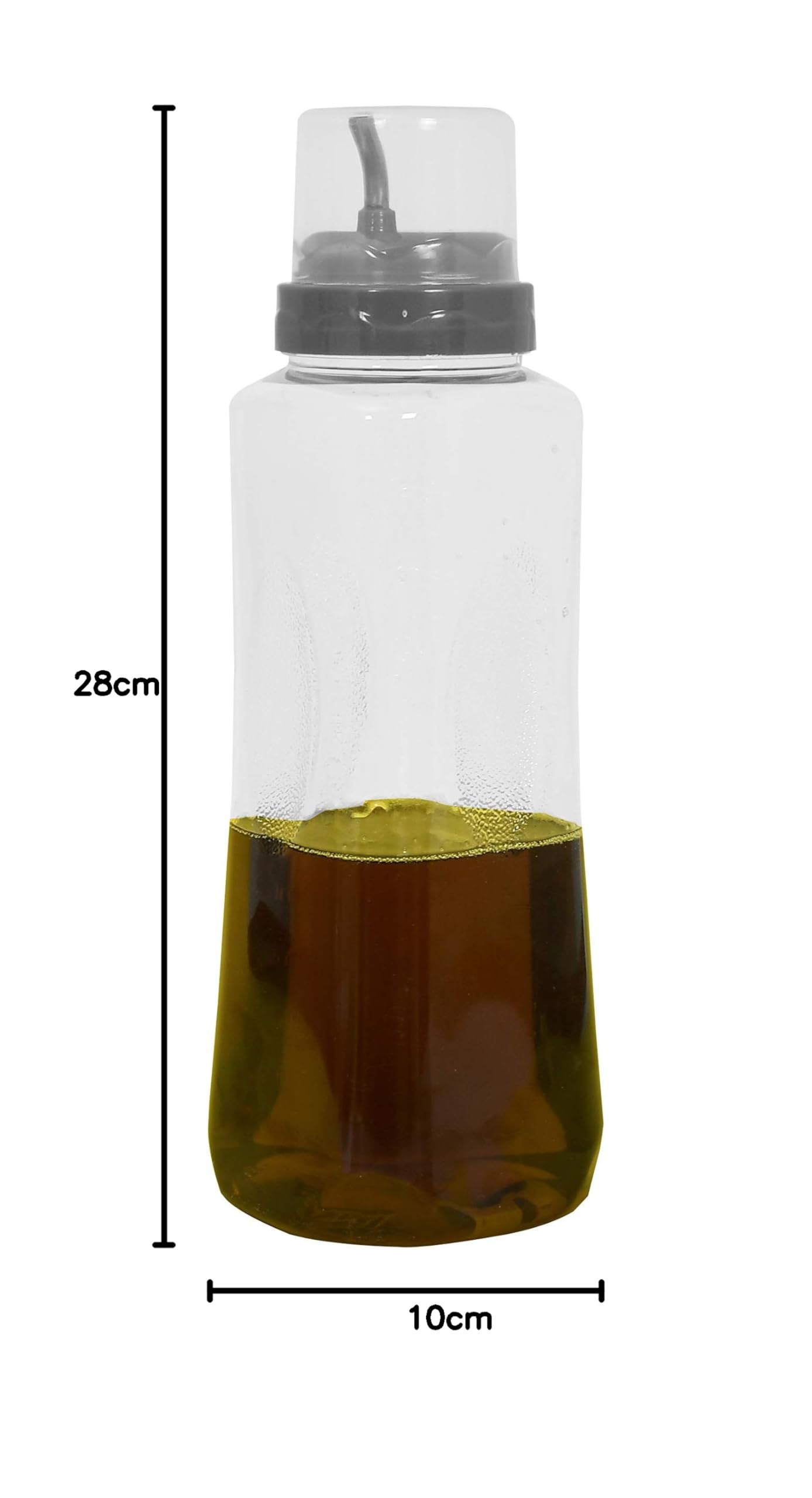 Kuber Industries 1 Liter Plastic Oil Dispenser Bottle for Kitchen - Drip-Free, Leak-Proof, Easy Pour Grey Oil Bottle with Spout - Perfect for Cooking, Frying, Baking & Salad Dressing (Set of 1)