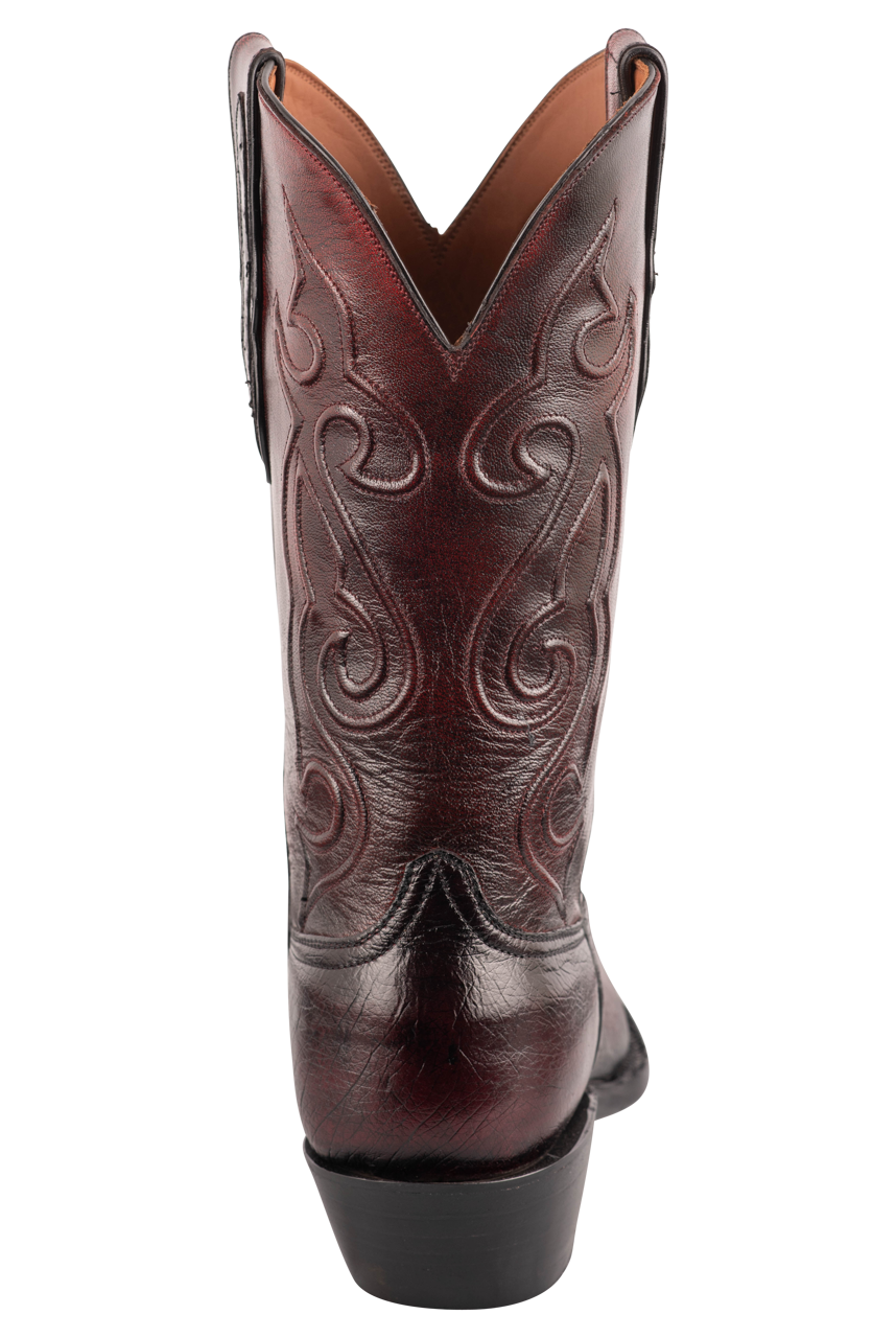 Exclusive Black Jack Smooth Ostrich Leather Cowboy Boots in Black Cherry - Western Fashion for Men & Women | Perfect for Rodeo, Country Music Festivals & Western Style Outfits