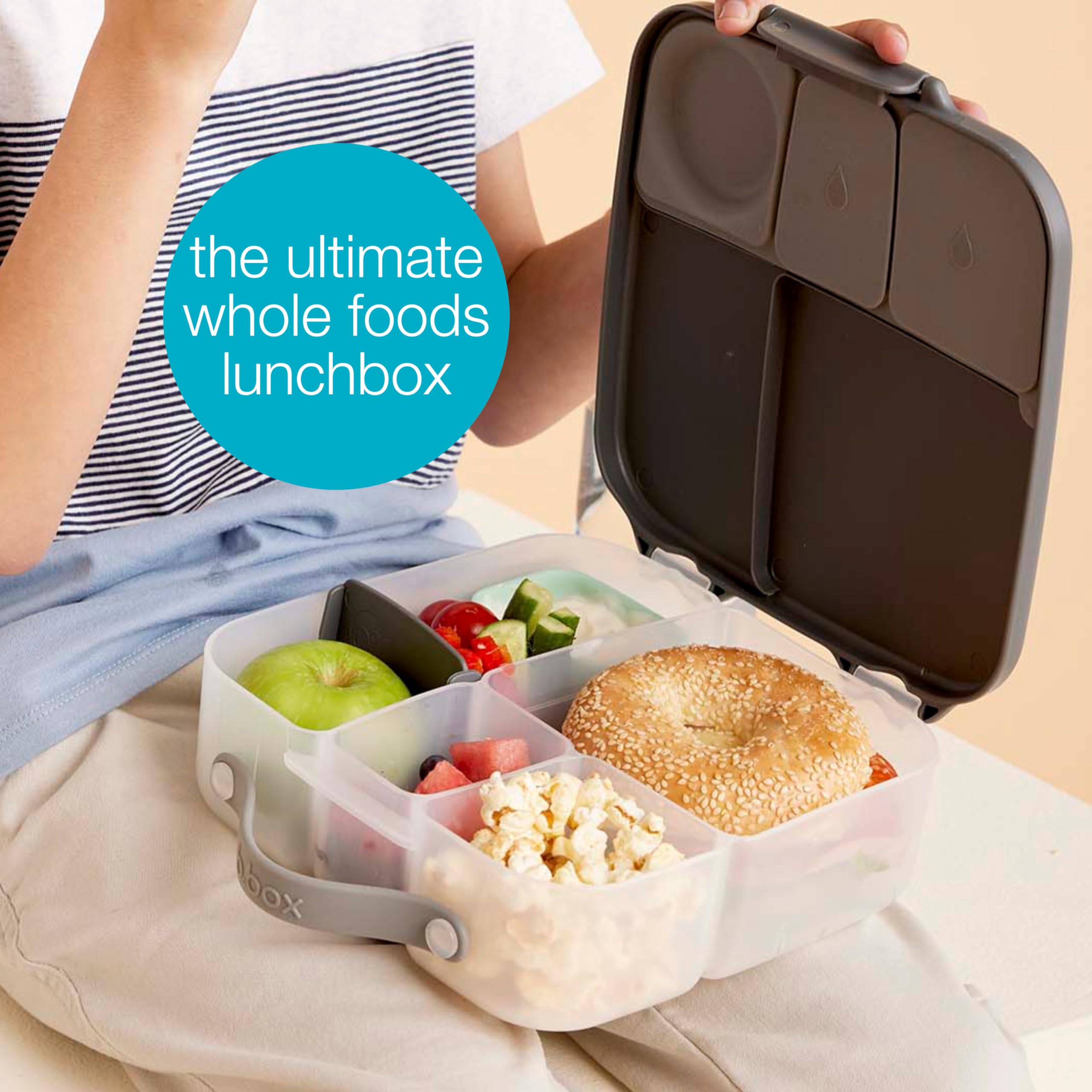 Bento Lunch Box for Kids - Large 8.5 Cup Capacity with 4 Compartments (2 Leak-Proof), Removable Divider & Gel Pack | Perfect for School, Picnics & Travel | Ideal for Big Eaters Age 3+ | Durable Kids Lunch Container