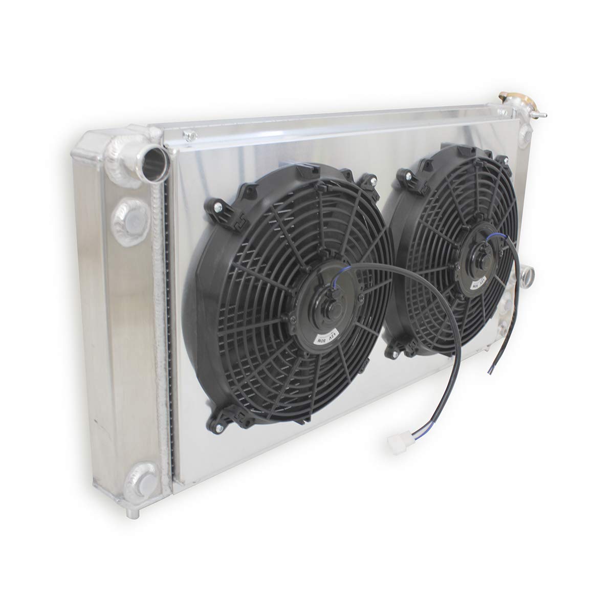 Full Aluminum Radiator with 3 Rows & Fan Shroud - Compatible with 1996-2005 Chevy Blazer, S10, GMC Jimmy, Sonoma, Isuzu Hombre, Oldsmobile Bravada 4.3L V6 - Perfect for Pickup Trucks & Off-Road Adventures