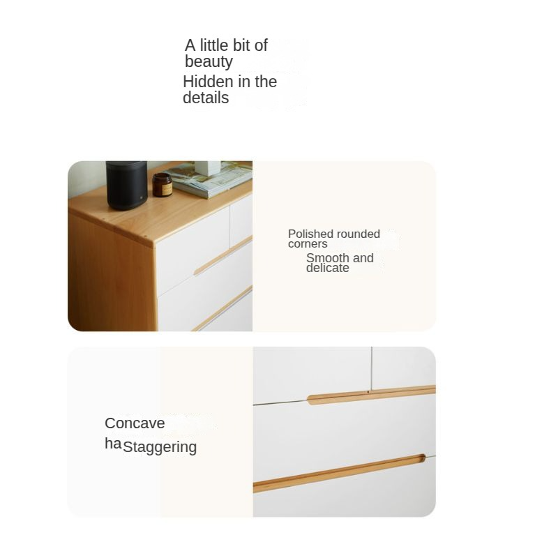 Solid Poplar Wood Chest of Drawers - 5-Drawer Storage Organizer for Bedroom, Living Room & Office | Natural Wood Dresser with Smooth Gliding Drawers