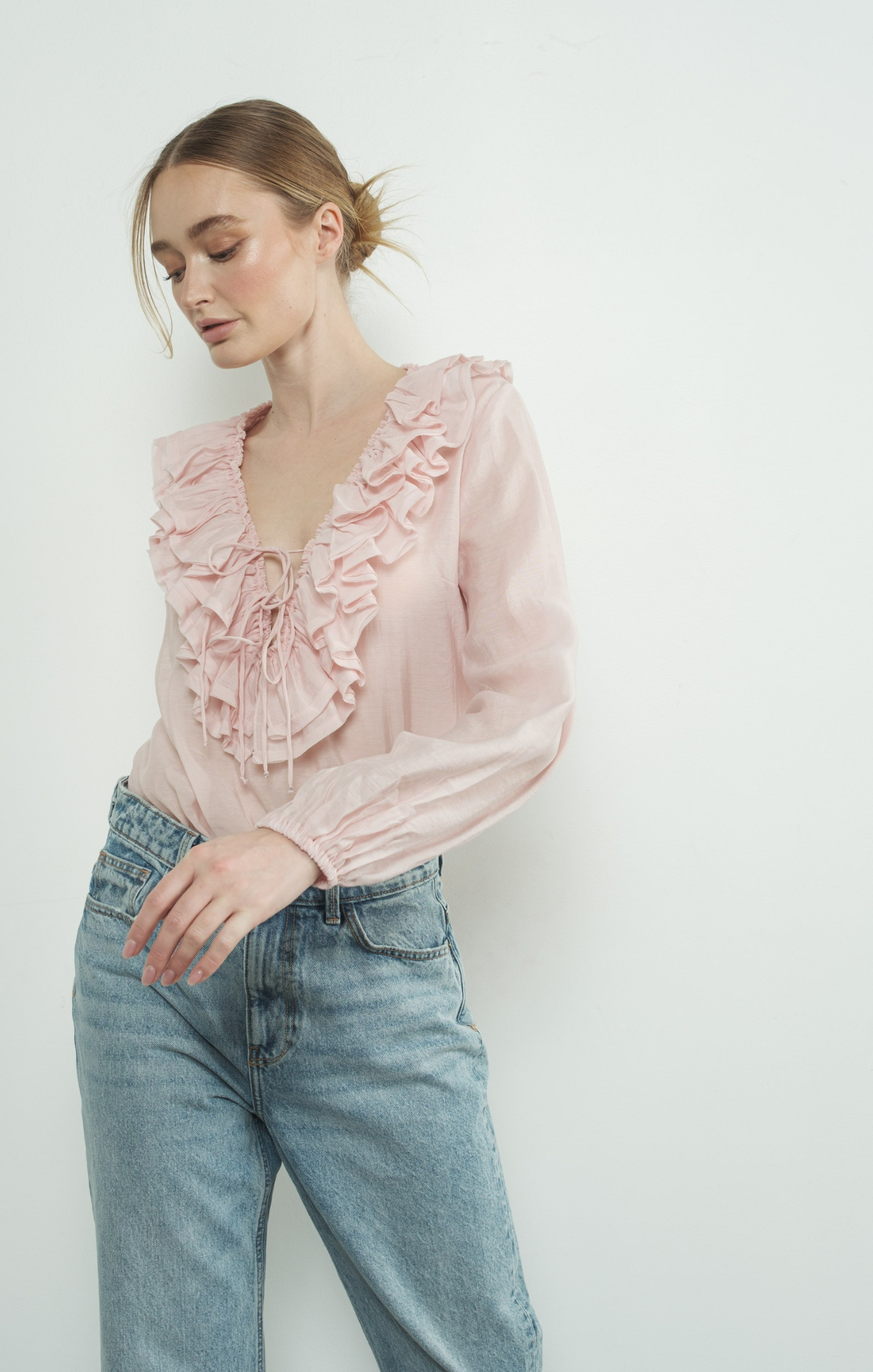 Scout Ruffle Blouse Women's Fashion Top - Elegant Ruffled Shirt for Casual Wear, Office & Date Night Outfits