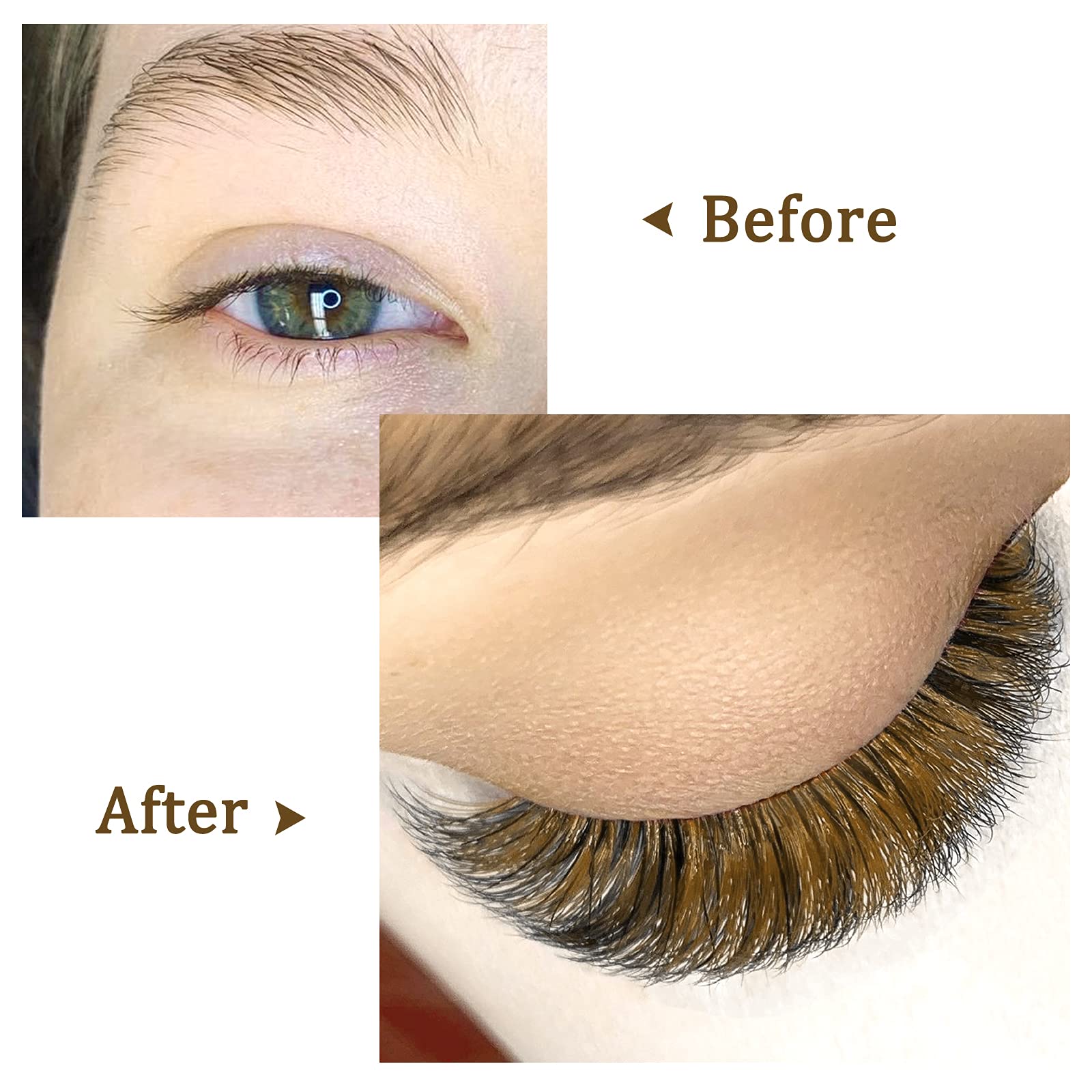 Premium 3D/5D-20D Colored Eyelash Extensions - Easy Fan Volume Lashes in Brown (0.07 C Curl, 9-16mm Mixed Tray) for Rapid Blooming & Self-Fanning Effect | Perfect for Bridal Makeup, Special Occasions & Dramatic Eye Looks