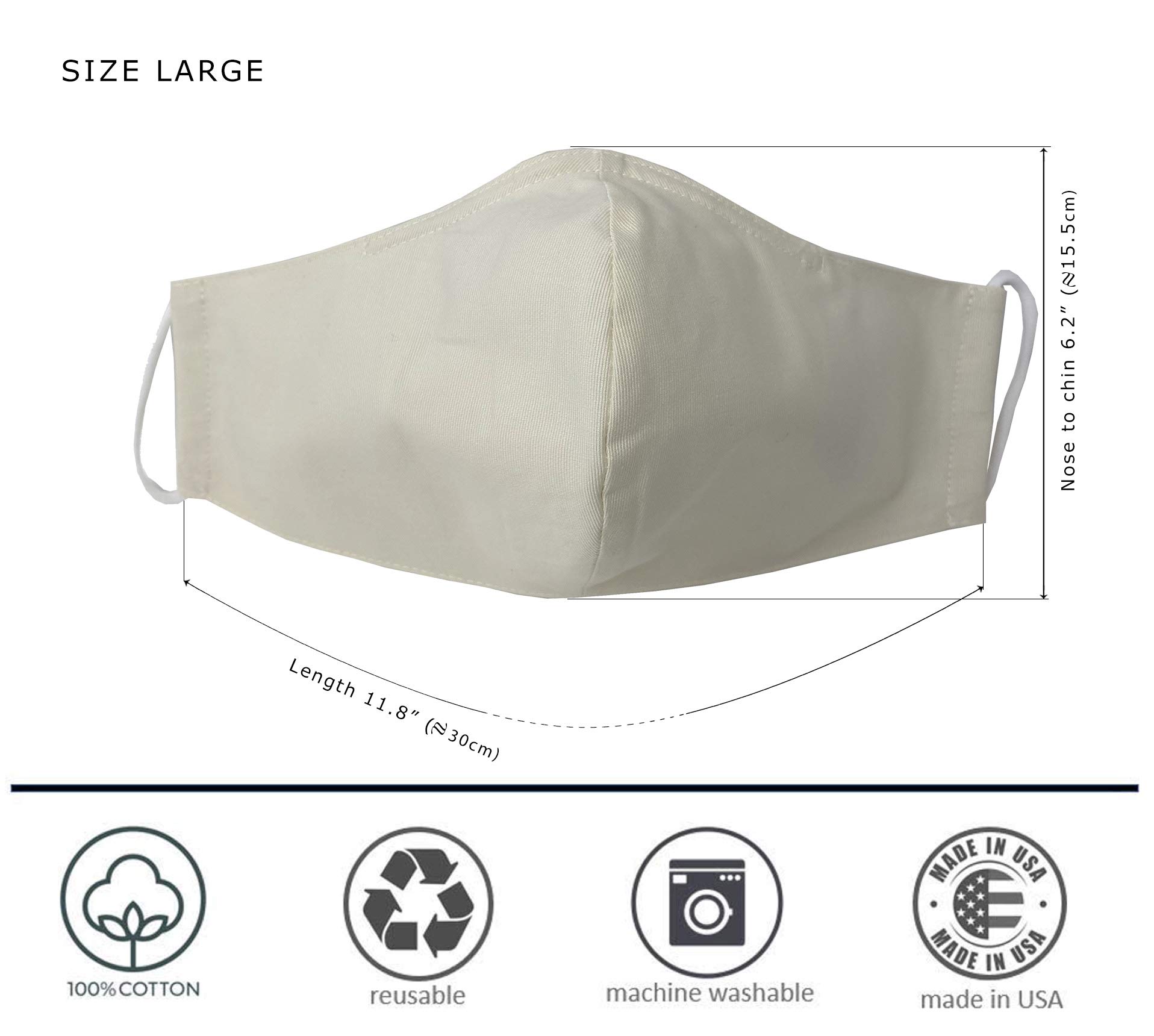USA Made Safety Face Mask - Double Layer 100% Cotton Reusable & Washable Adult Face Cover with Prints | Perfect for Daily Use, Travel & Public Protection (Adult, FM76)