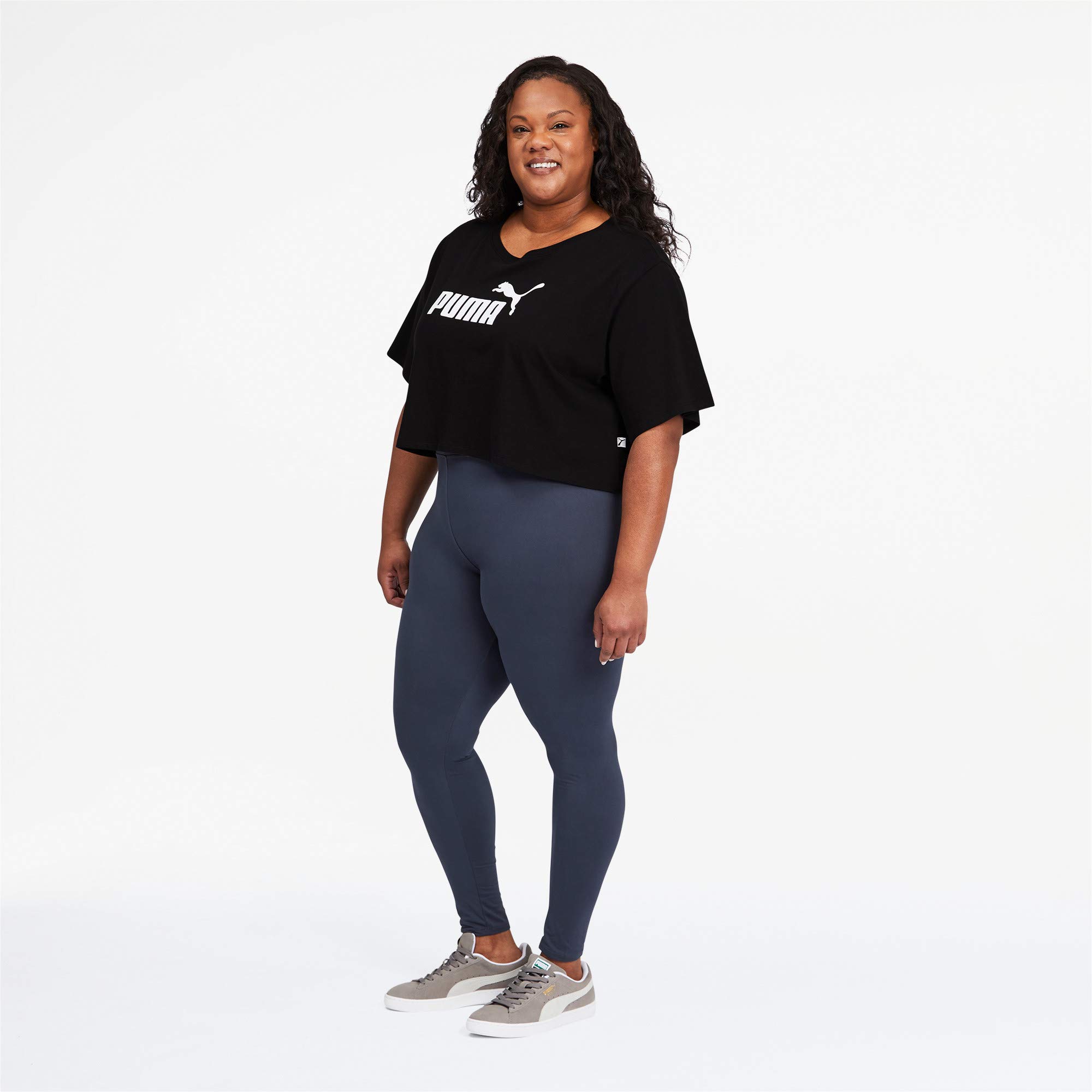 PUMA Women's Essentials+ Cropped T-Shirt - Soft Cotton Casual Short Sleeve Top for Workout, Gym & Everyday Wear