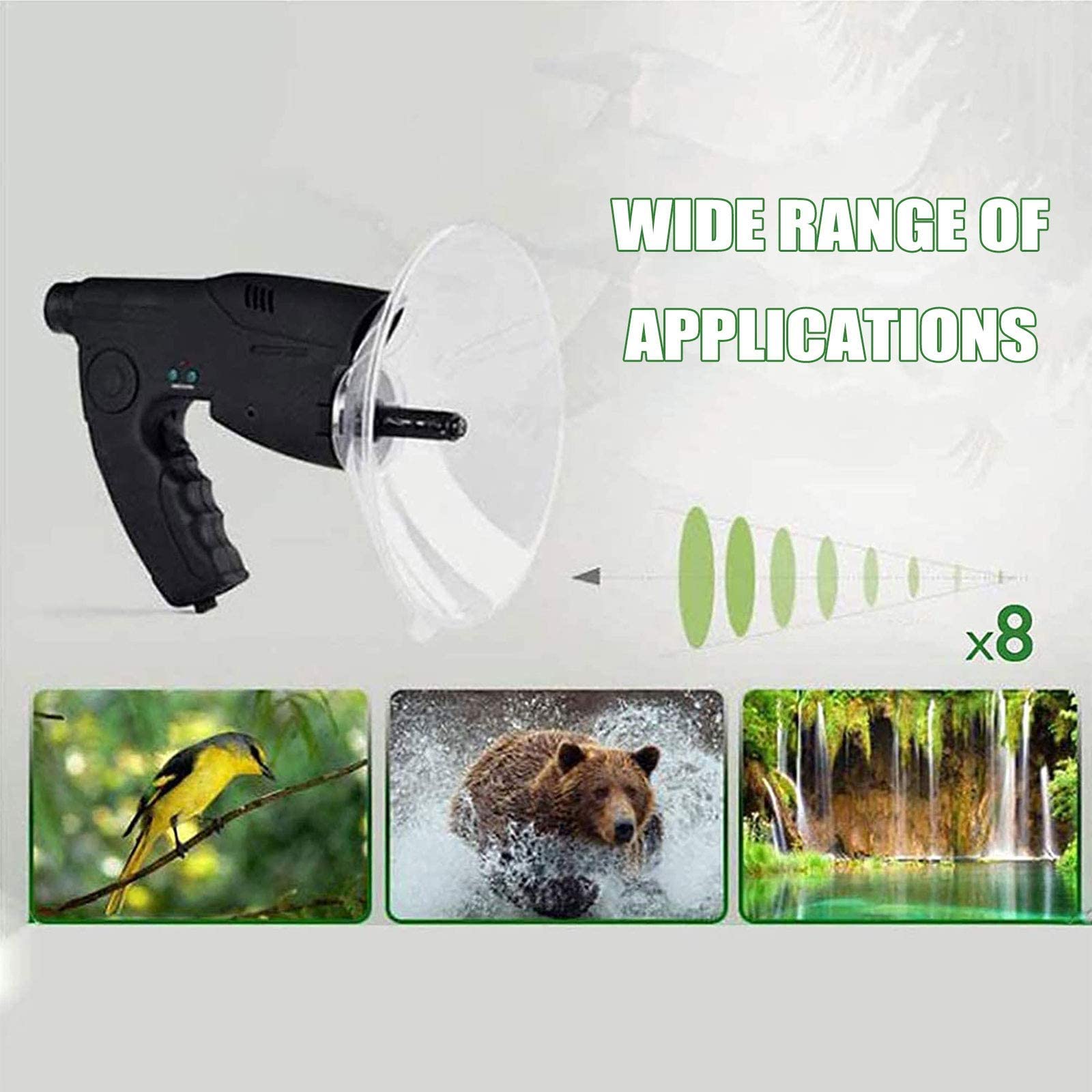 8X Portable Parabolic Microphone Monocular - Bionic Sound Amplifier Ear for Bird Watching & Nature Observation | Perfect for Outdoor Adventures, Wildlife Monitoring & Security Surveillance
