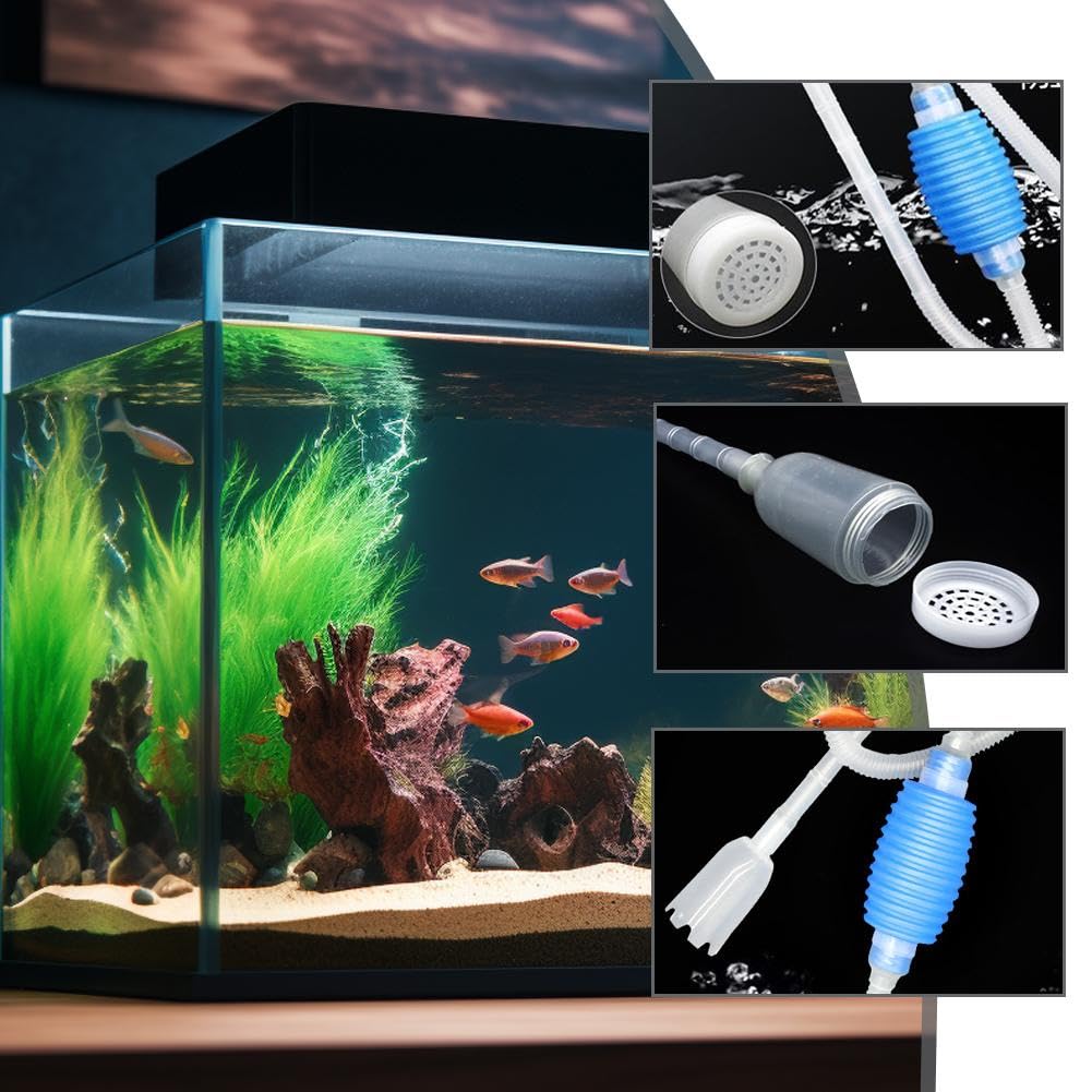 **Aquarium Gravel Cleaner & Vacuum Pump - Fish Tank Cleaning Kit with Siphon Hose for Quick Water & Sand Removal - Perfect for Freshwater & Saltwater Tanks**    *(Use Case: Ideal for routine aquarium maintenance, water changes, and substrate cleaning in home or office fish tanks.)*