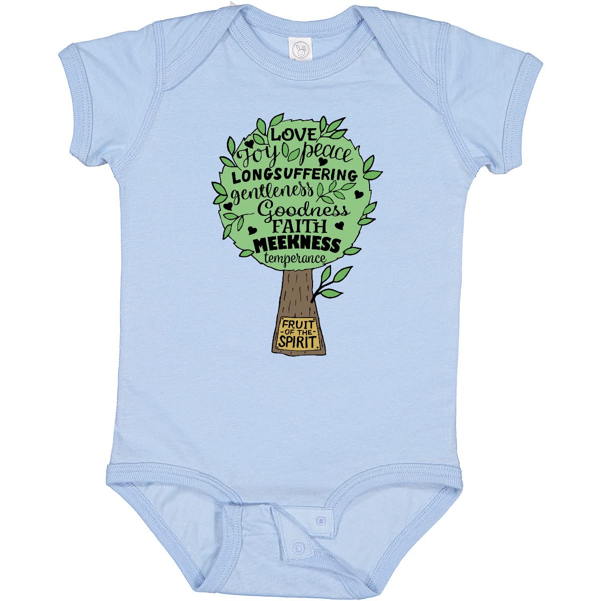 Inktastic Fruit of The Spirit Bible Quote Baby Bodysuit - Christian Infant Onesie for Church, Baptism & Family Gatherings | Soft Cotton Cute Outfit for Newborns & Toddlers