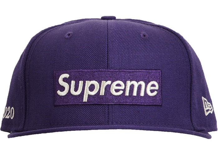Supreme $1M Metallic Box Logo New Era Purple Snapback Hat - Limited Edition Streetwear for Urban Fashion & Collectors