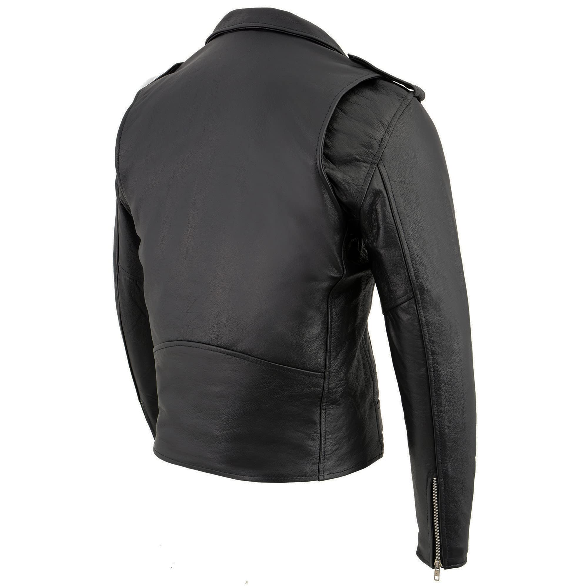 Milwaukee Leather Men's Classic Police Style Motorcycle Jacket - LKM1781 Black (Large) | Durable Biker Jacket for Riding & Outdoor Adventures