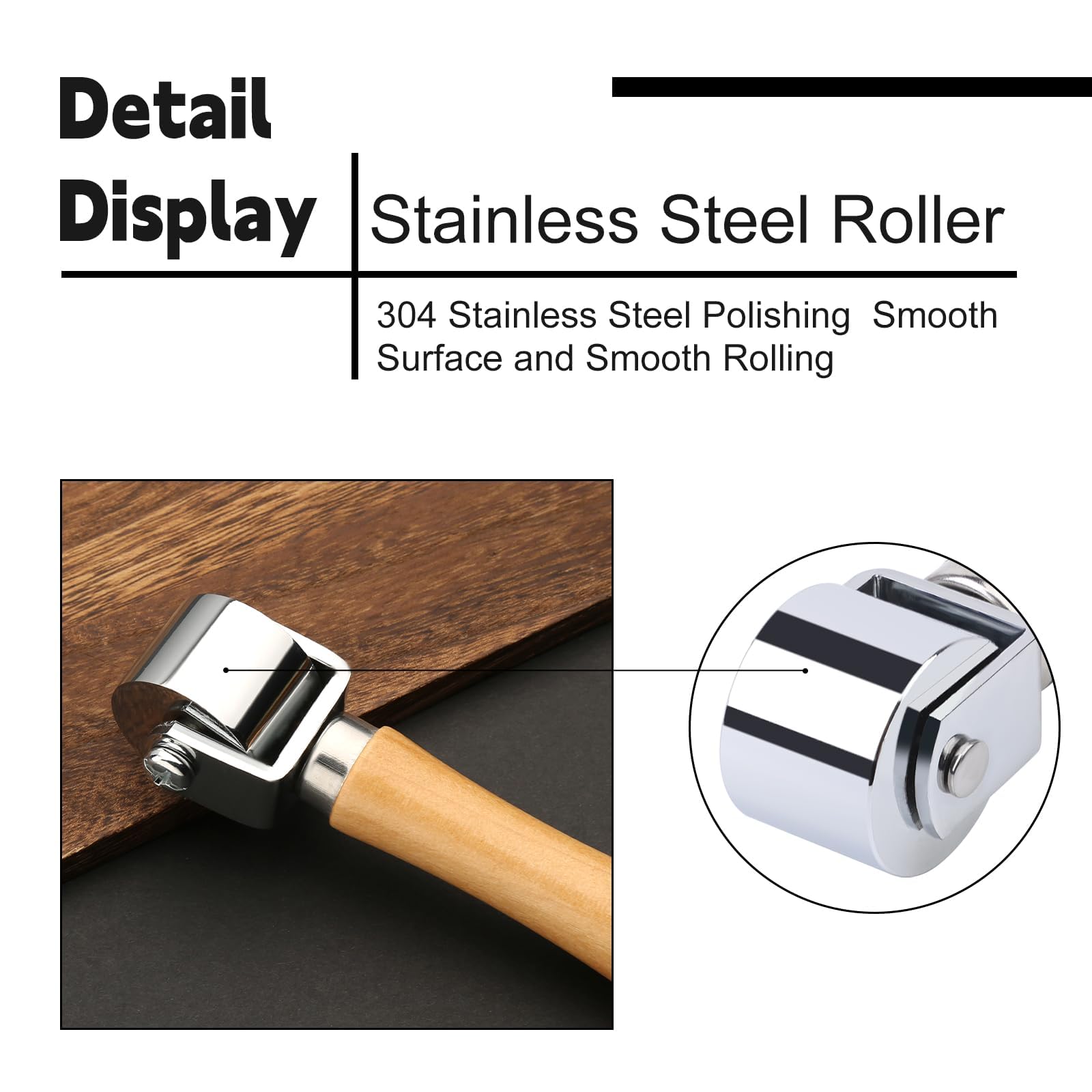 Mnuizu 26mm Leather Press Edge Roller with Wooden Handle, Leather Edge Creaser & Seam Roller for Leather Crafting, Leather Laminating Tool - Perfect for DIY Leather Projects, Bags, Wallets & Belts