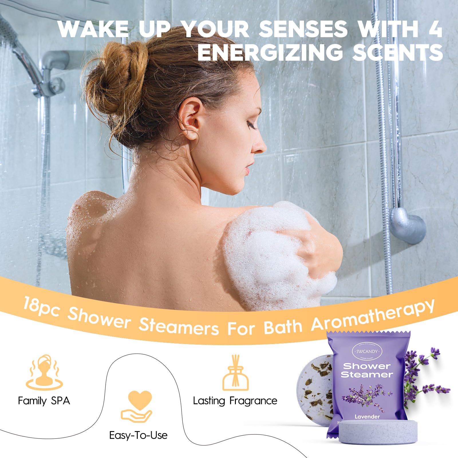 18 Pack Aromatherapy Shower Steamers with Essential Oils - Relaxing Bath Bombs for Women, Self Care Gifts for Mom, Birthday & Stocking Stuffers | Perfect for Stress Relief & Spa Nights at Home