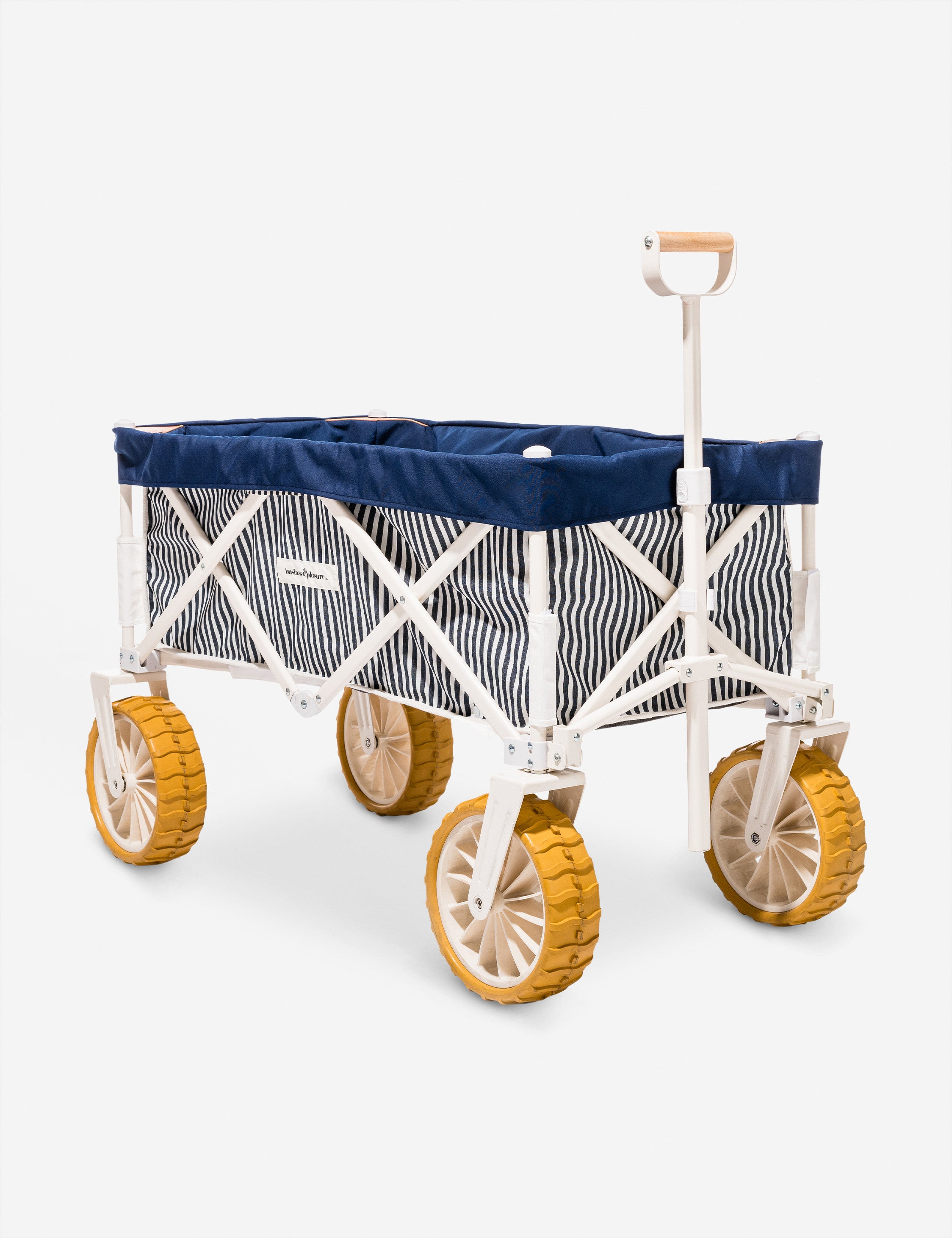 Premium Folding Beach Cart with Wheels - Heavy Duty Collapsible Wagon for Sand, Camping & Outdoor Gear - Perfect for Beach Trips, Picnics & Family Outings by Business & Pleasure Co.