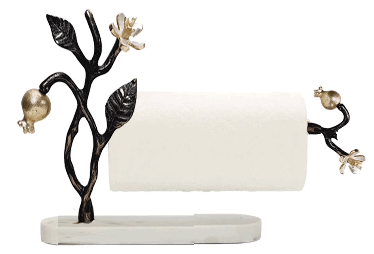 15.75x4 Inch Decorative Pomegranate Paper Towel Holder - Rustic Kitchen & Bathroom Organizer for Countertop or Wall Mount