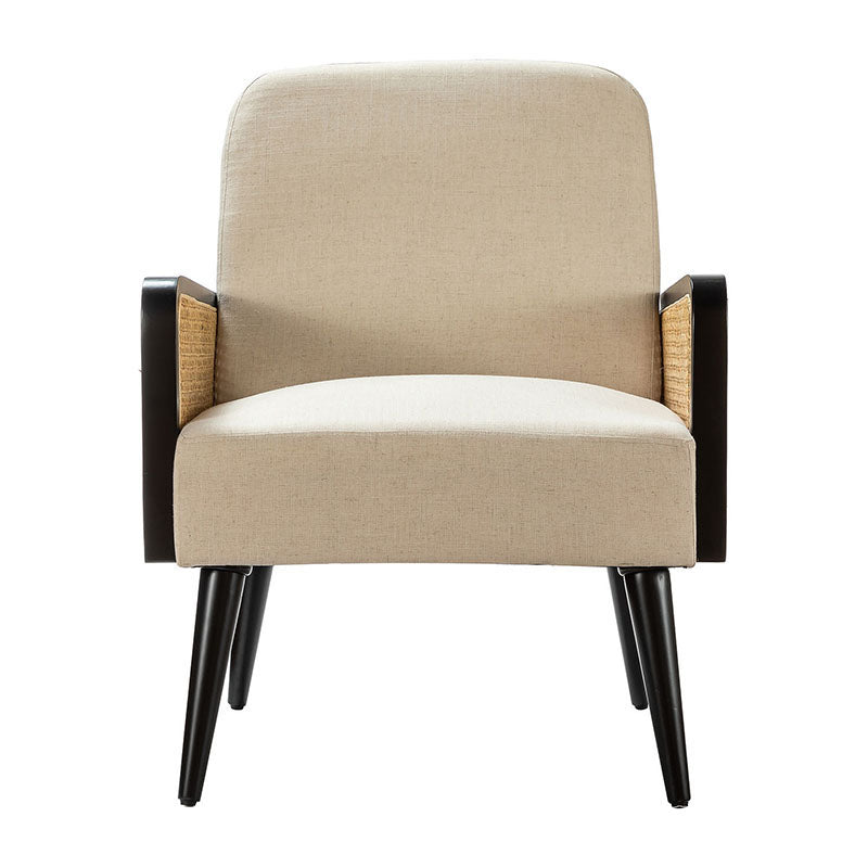 Elva Cane Armchair - Modern Rattan Accent Chair for Living Room, Bedroom, or Patio - Lightweight & Stylish Seating with Breathable Woven Design