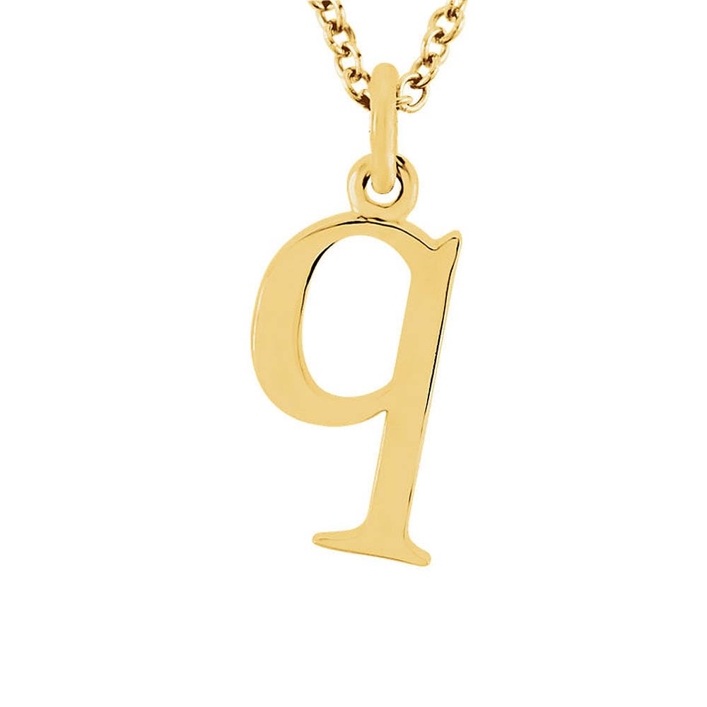 The Black Bow The Abbey Lower Case Initial 'q' Necklace - 14k Yellow Gold, 16 Inch - Perfect for Everyday Elegance and Gift Giving