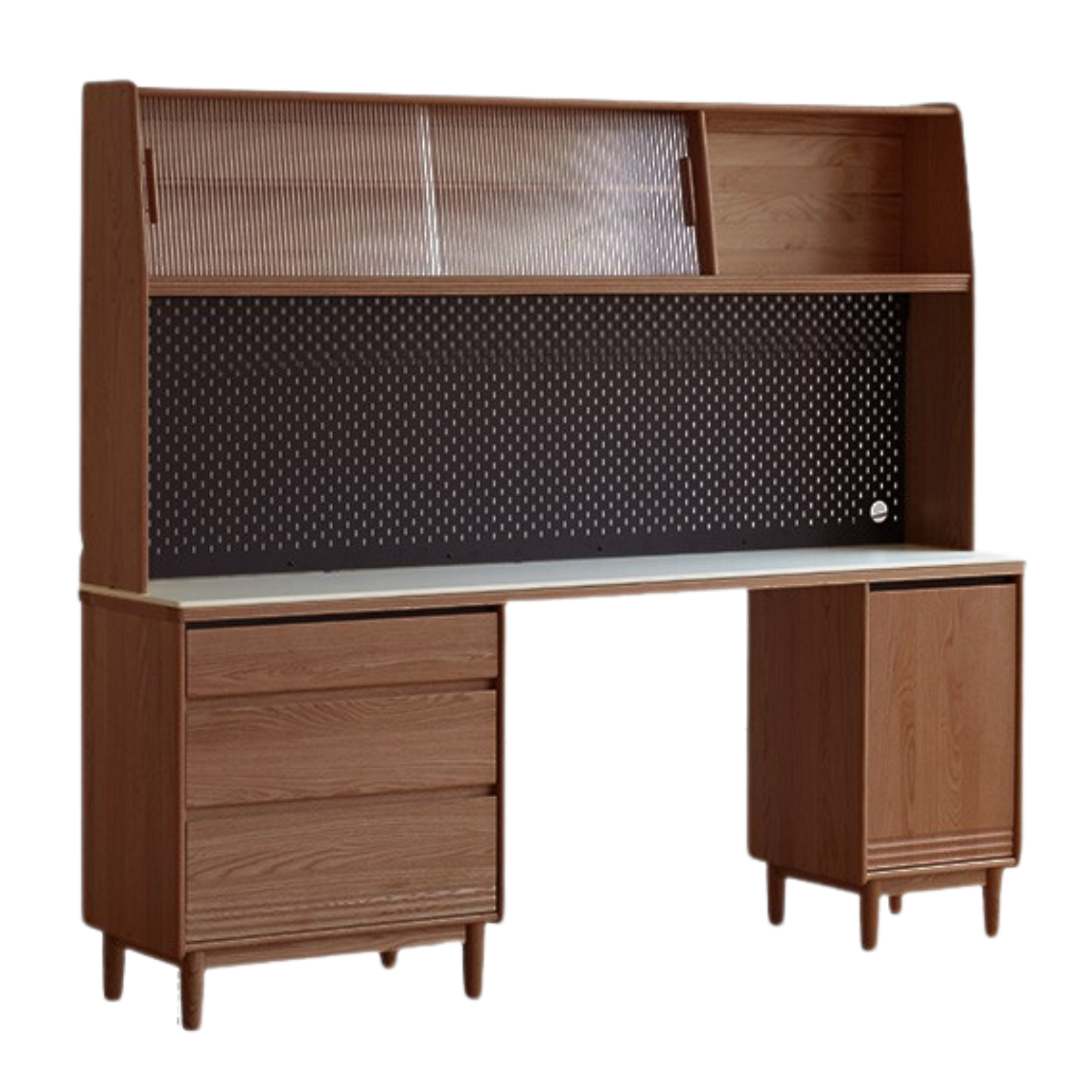 Solid Oak and Ash Wood Modern Rock Board Sideboard - Stylish Storage for Living Room, Dining Room, or Entryway