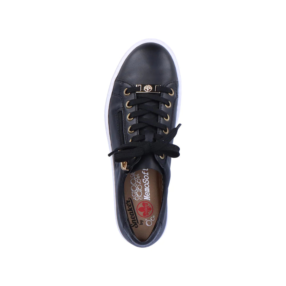 Rieker L59L1 Black Women's Comfortable Slip-On Shoes for Work, Casual & Walking | Lightweight & Stylish Footwear