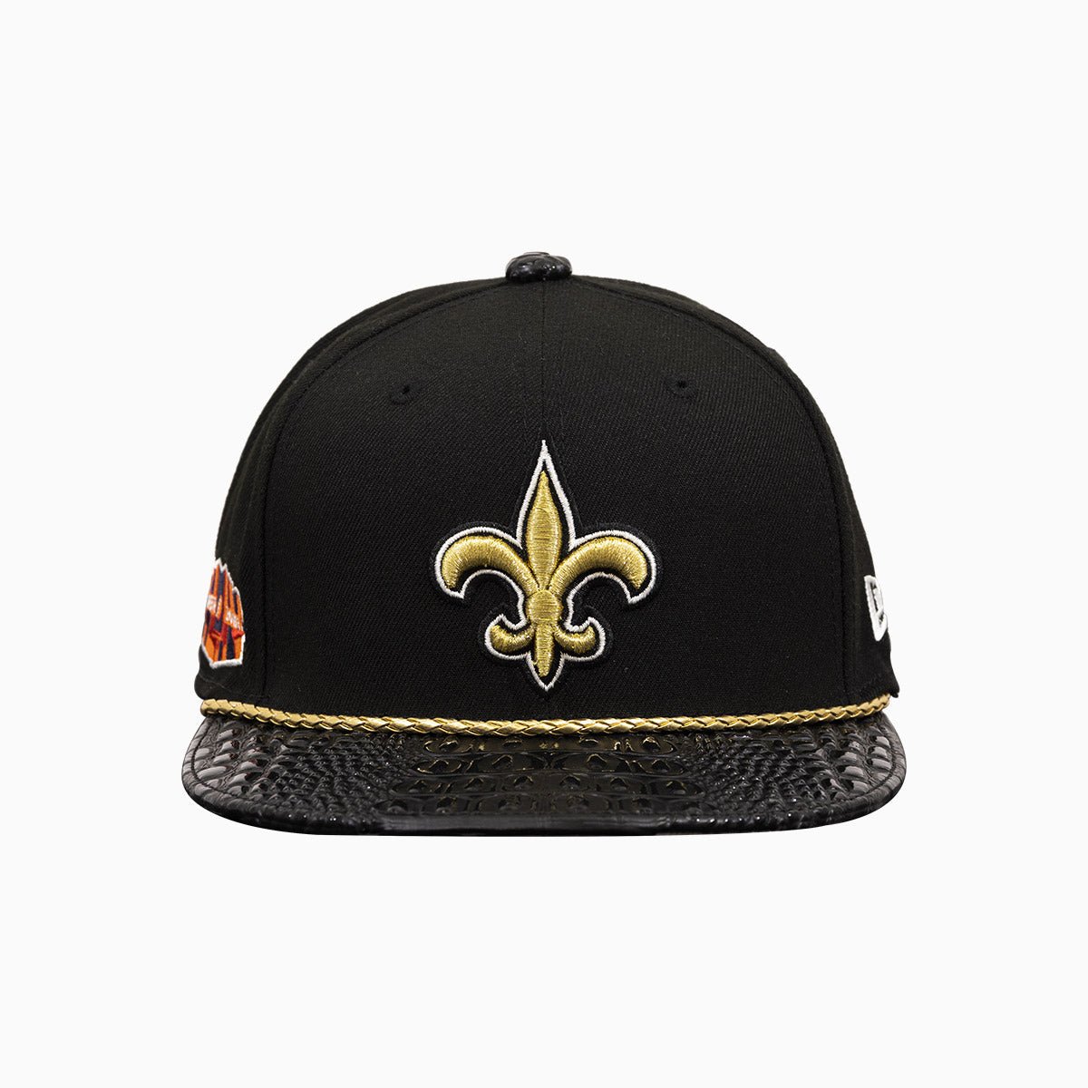 Breyer's Buck 50 New Orleans Saints Leather Visor Hat - NFL Football Fan Gear for Game Day & Outdoor Activities