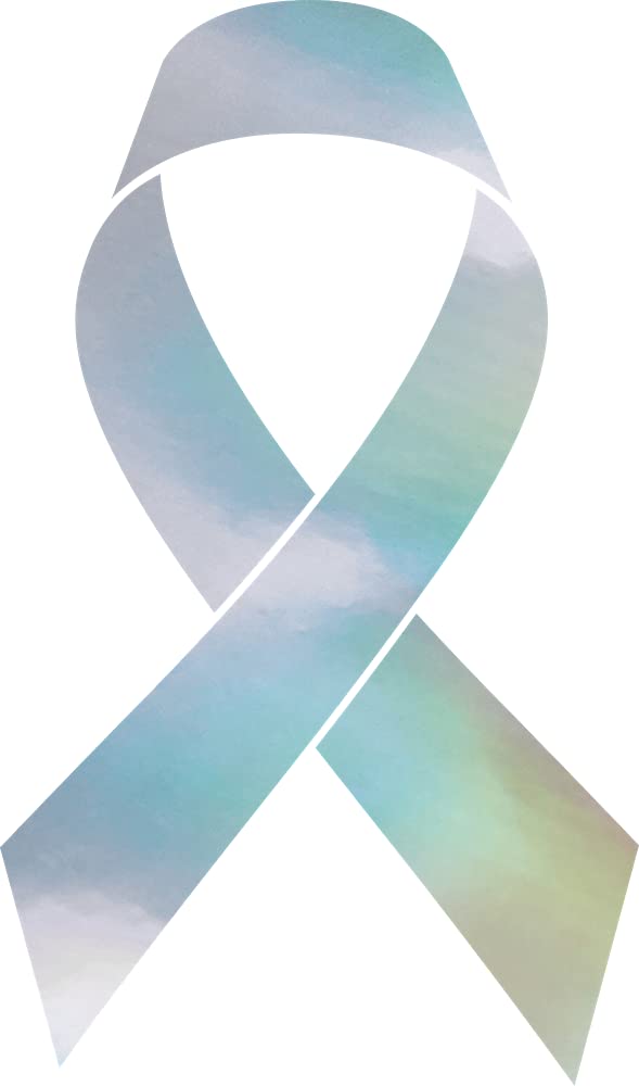 **Cancer Awareness Ribbon Holographic Decal Stickers (Set of 2) - Waterproof Vinyl for Laptop, Phone, Car, Helmet, Mug, Wall - Motivational Gift for Survivors & Supporters**    *(Perfect for showing support, raising awareness, or honoring loved ones affected by cancer - ideal for personal items, gifts, or fundraising events.)*