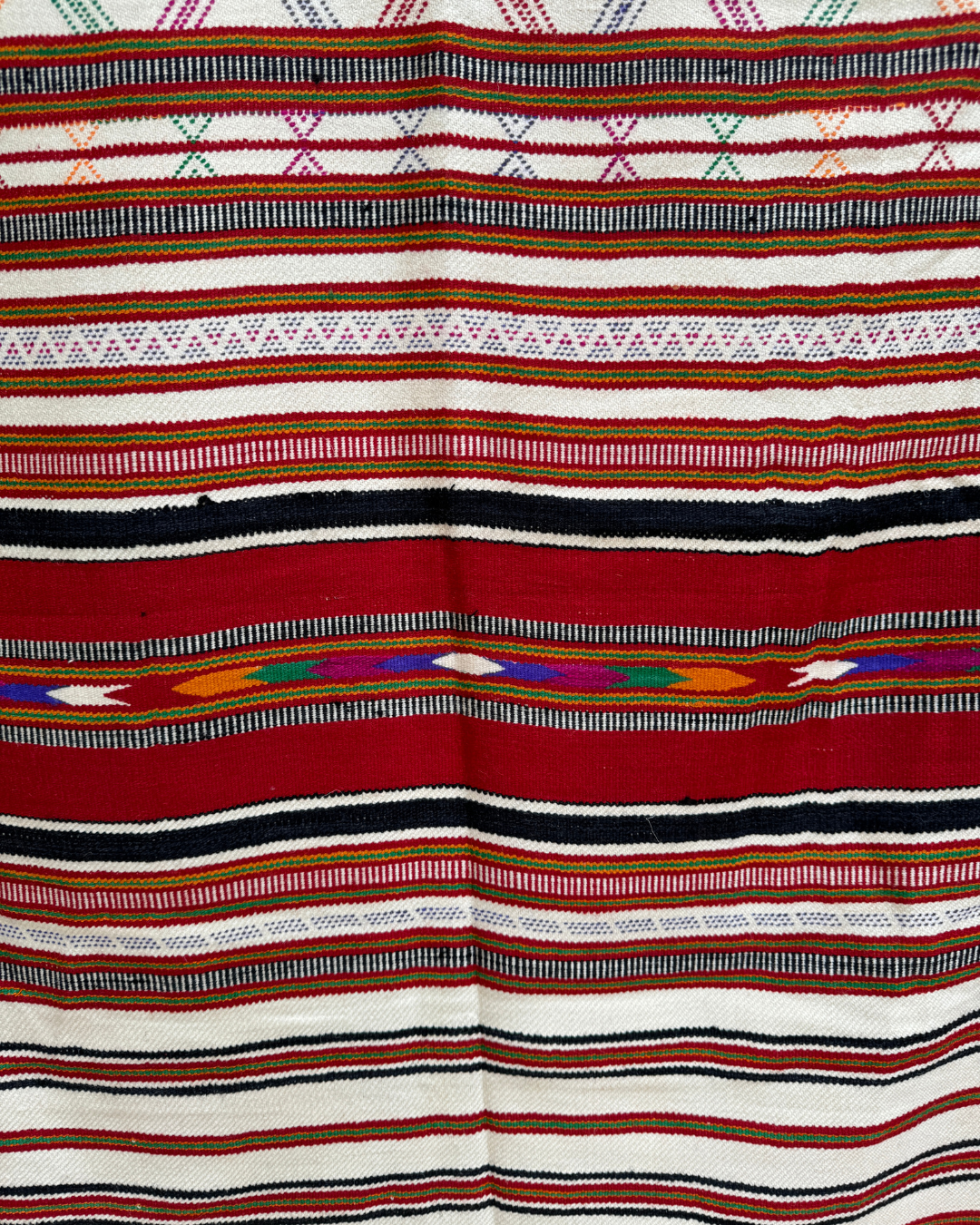 Handmade Tribal Woven Fabric - Large Bohemian Throw Blanket for Sofa, Bed & Outdoor Picnics - Ethnic Home Decor & Cozy Living Room Accessory
