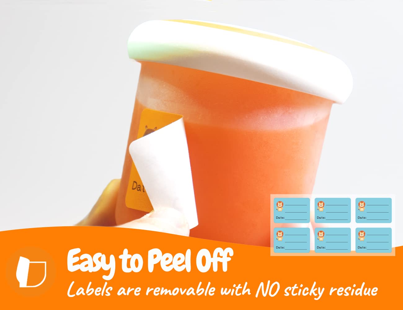 **Removable Baby Food Labels - Write-On Daycare Date Labels for OXO Tot Containers, Trays & Jars - Freezer & Dishwasher Safe - Perfect for Infant Meal Prep & Daycare Organization**