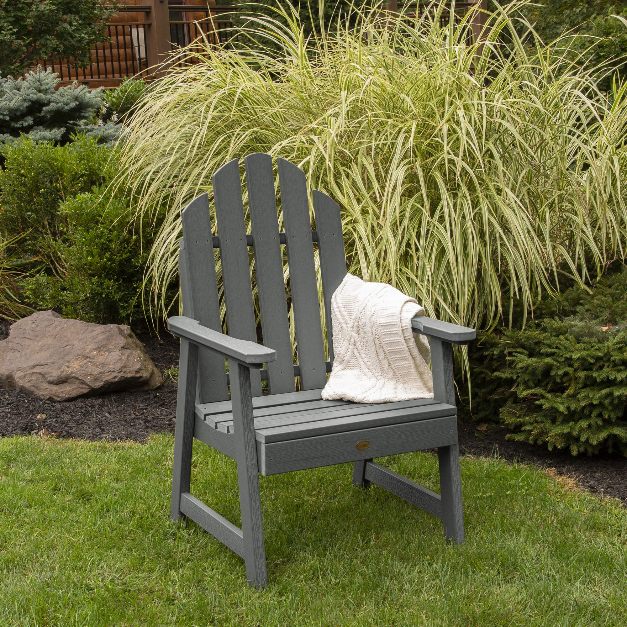 Highwood Classic Westport Patio and Garden Chair - Durable Coastal Teak Finish - Perfect for Outdoor Dining, Poolside Relaxation & Coastal Decor