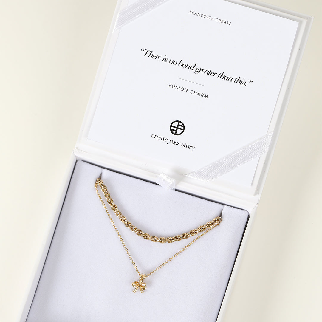 Fusion Bow Charm Necklace - Elegant Jewelry for Women, Perfect for Parties, Weddings & Daily Wear