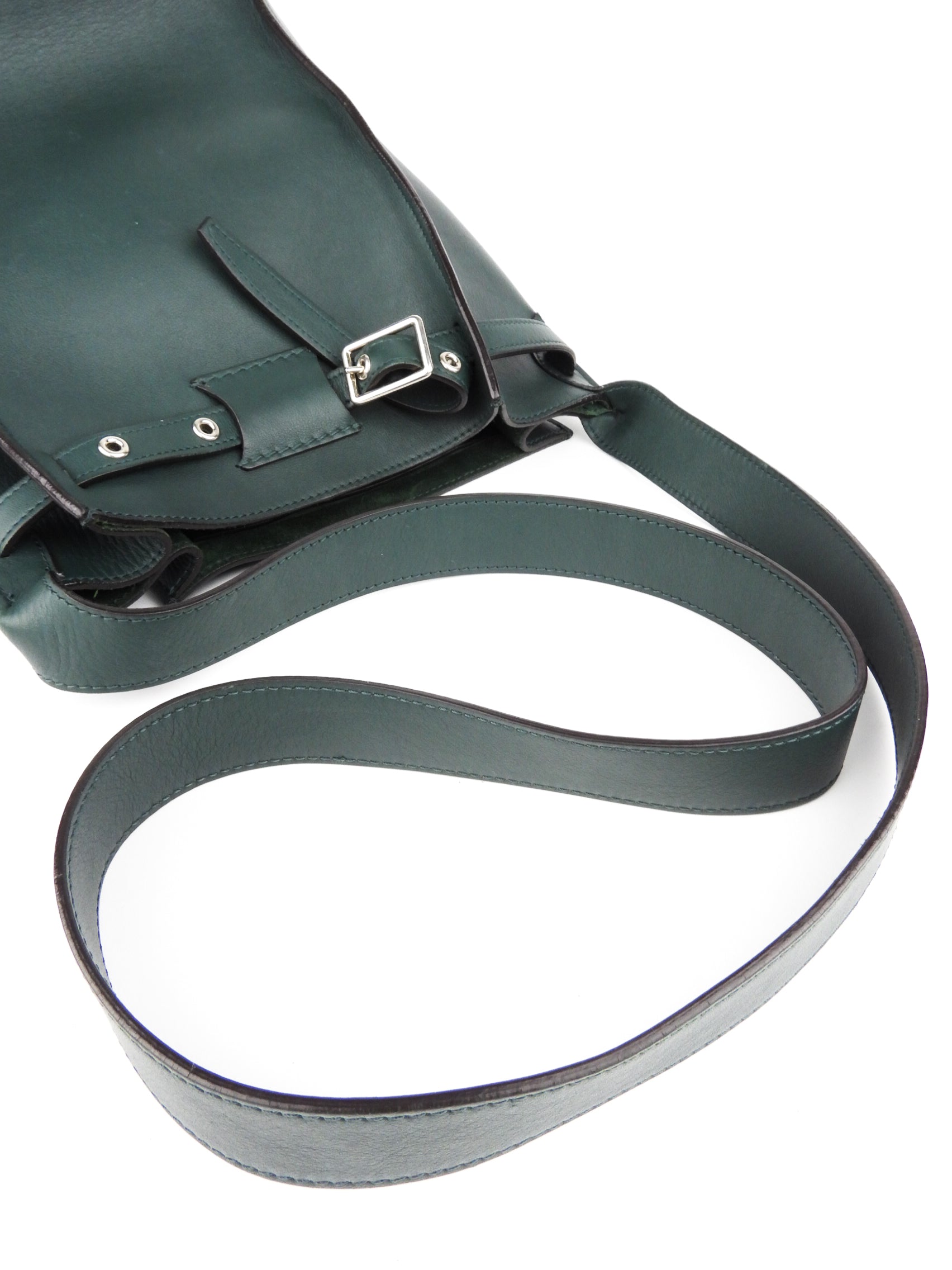 Celine Green Smooth Leather Belted Big Bag Nano Bucket Bag - Stylish Women's Designer Handbag for Work, Travel & Everyday Use