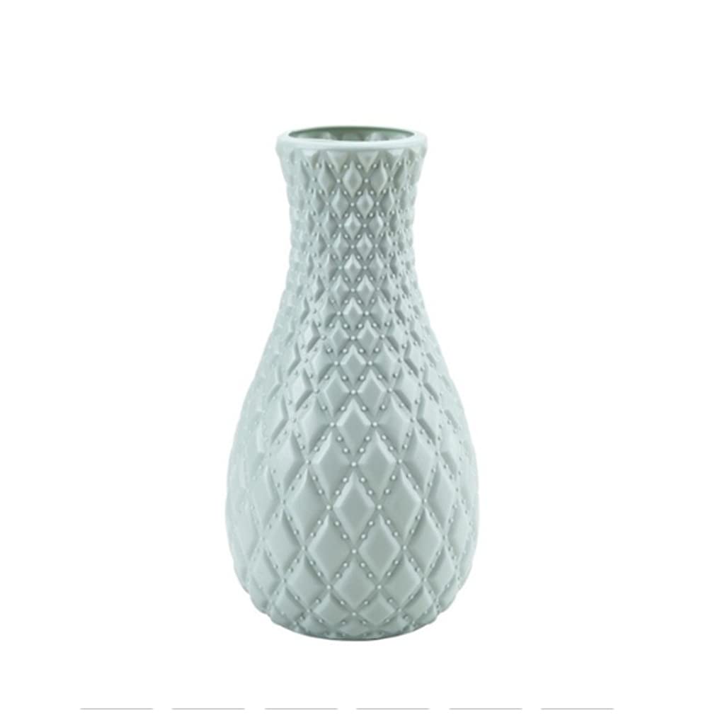 Laimiao White Plastic Flower Vase - Nordic Style Decorative Home Vase, Imitation Ceramic Plant Pot, Green Flower Basket for Living Room, Bedroom & Office Decor