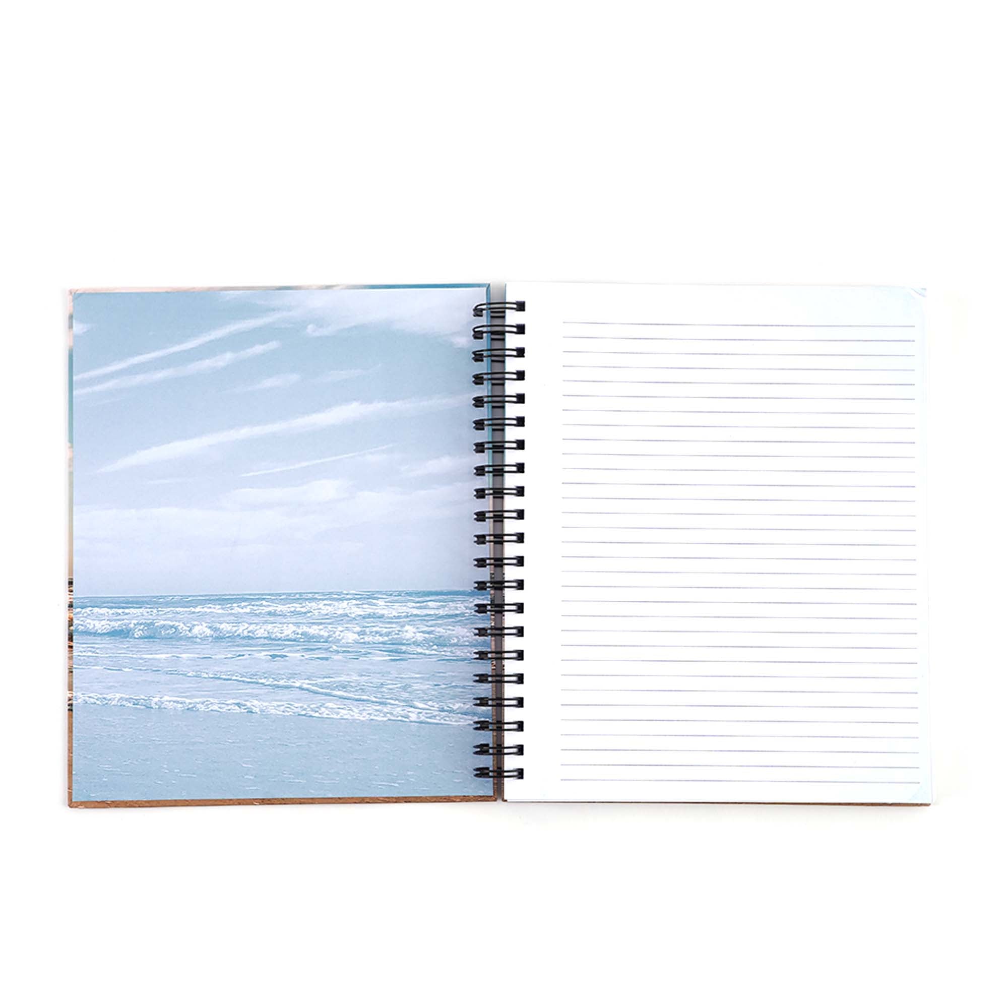 140-Sheet/280-Page Spiral Notebook with Hard Cover & Heart Stamp - Beach & Bloom Designs, 11.25