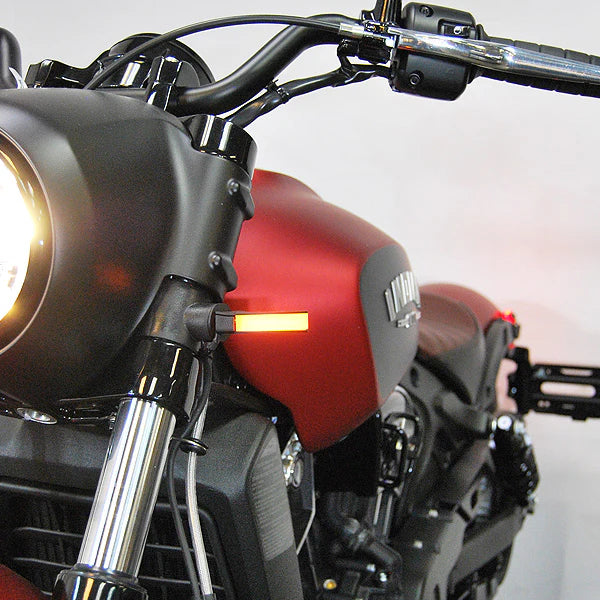 Indian Scout Bobber Front Turn Signals for 2018-Present Models - High Visibility LED Motorcycle Indicators for Safe Riding Day & Night