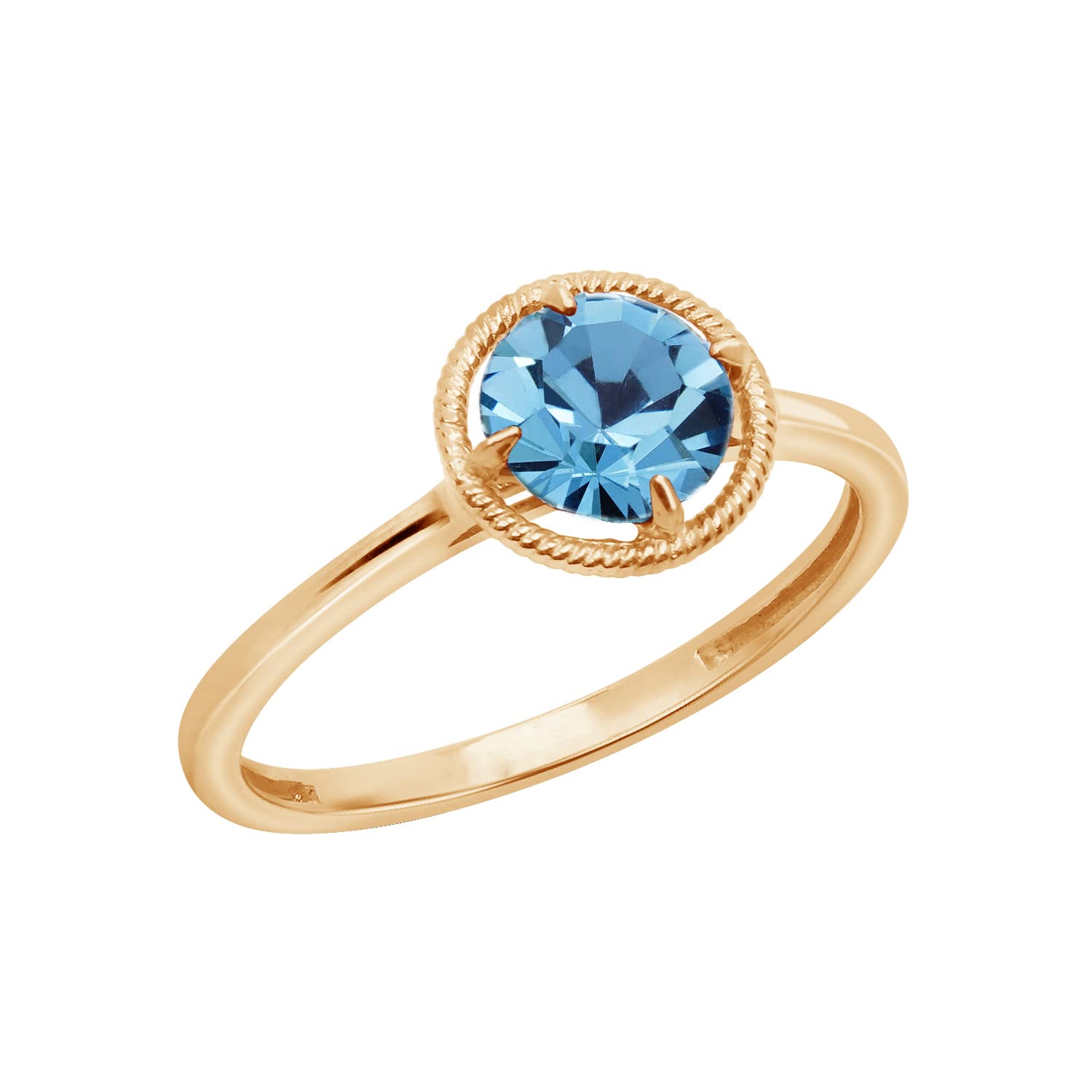 10K Gold March Birthstone Ring with Imported Crystal - Amazon Essentials (Previously Amazon Collection) | Elegant Jewelry Gift for Women, Birthday, Anniversary & Special Occasions