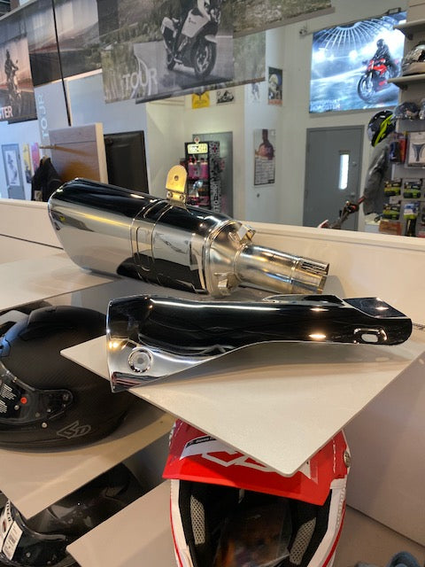 BMW R1200RT WC | R1250RT Chrome Plated Muffler Exhaust Pipe - Used Motorcycle Part for BMW Touring Bikes - Perfect for Replacement & Performance Upgrade