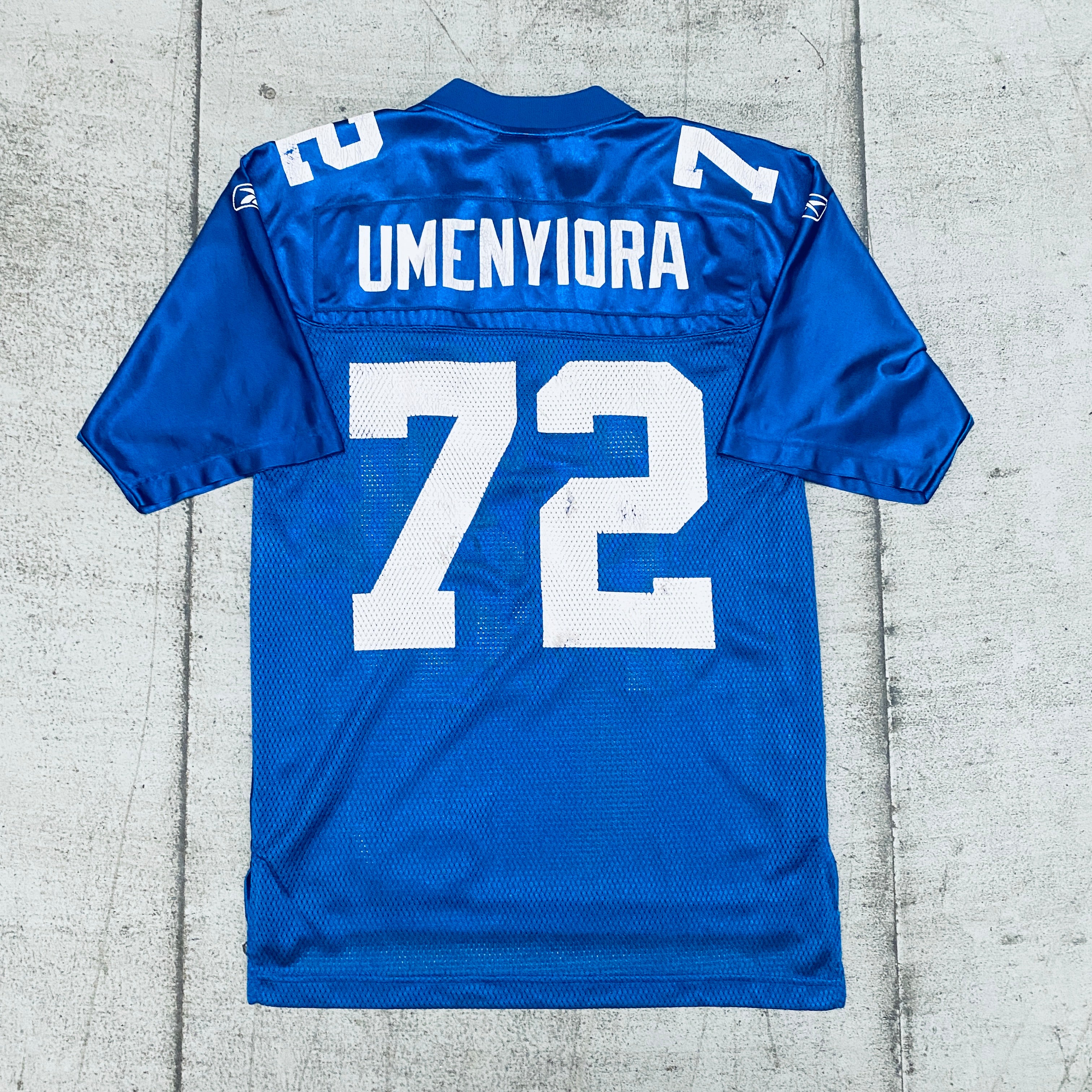 Authentic New York Giants Osi Umenyiora 2007/08 Jersey with Super Bowl XLII Patch (Size S) - Perfect for NFL Fans, Game Day & Collectors