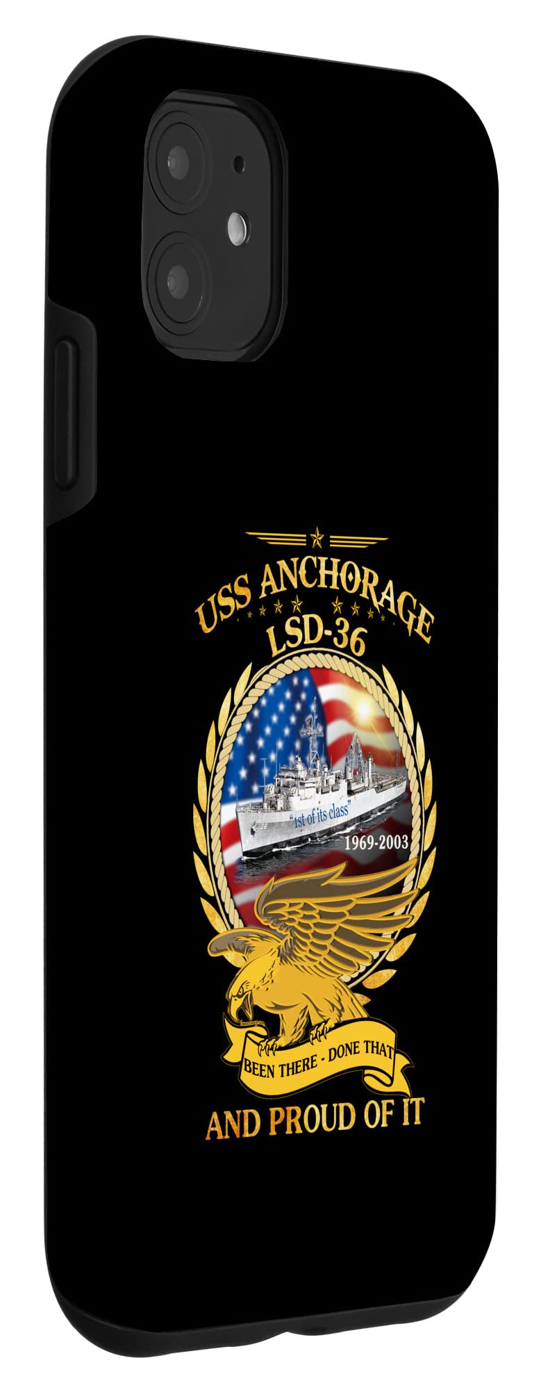 iPhone 11 Case with USS Anchorage (LSD-36) Design - Durable Protective Cover for Navy Ship Enthusiasts | Perfect for Military History Buffs & Navy Veterans