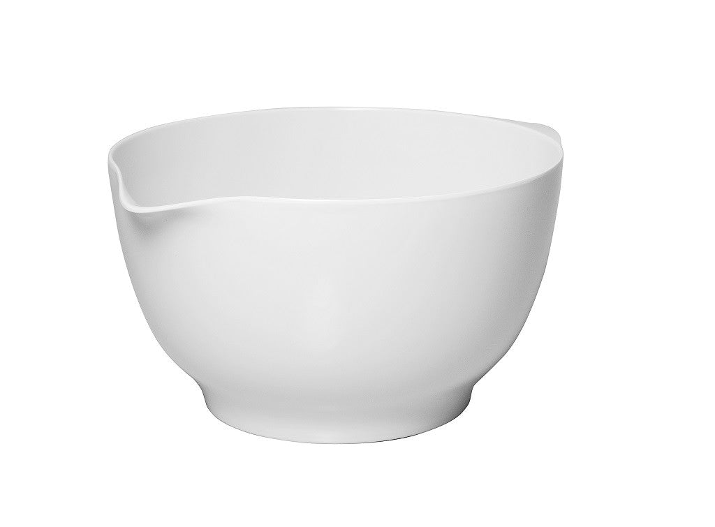 Avanti White 2.5L Melamine Mixing Bowl - Durable & Lightweight Kitchen Essential for Baking, Mixing & Food Prep